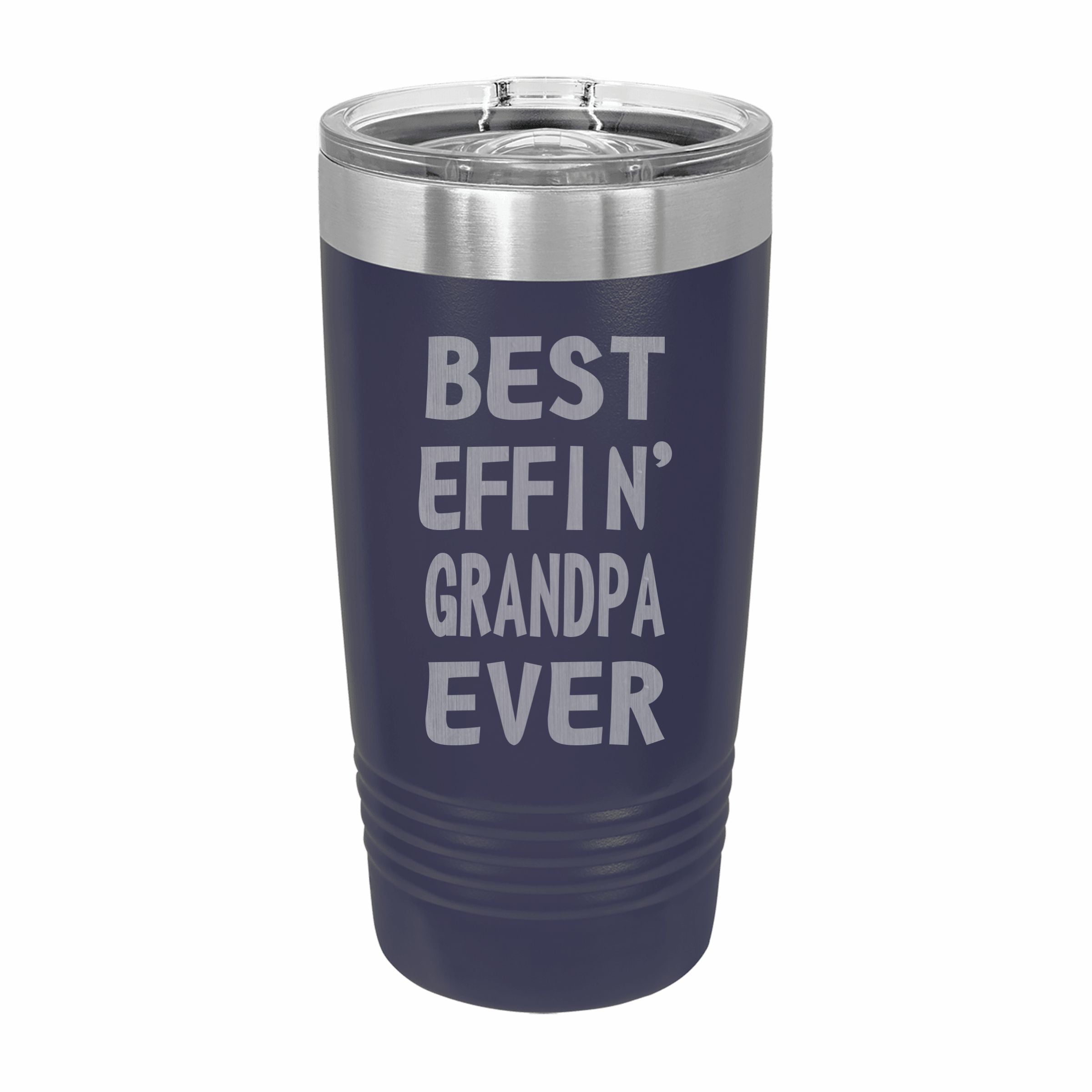 Best Effin Grandpa Ever Engraved Stainless Steel Tumbler Travel Mug, Funny Grandpa Gift