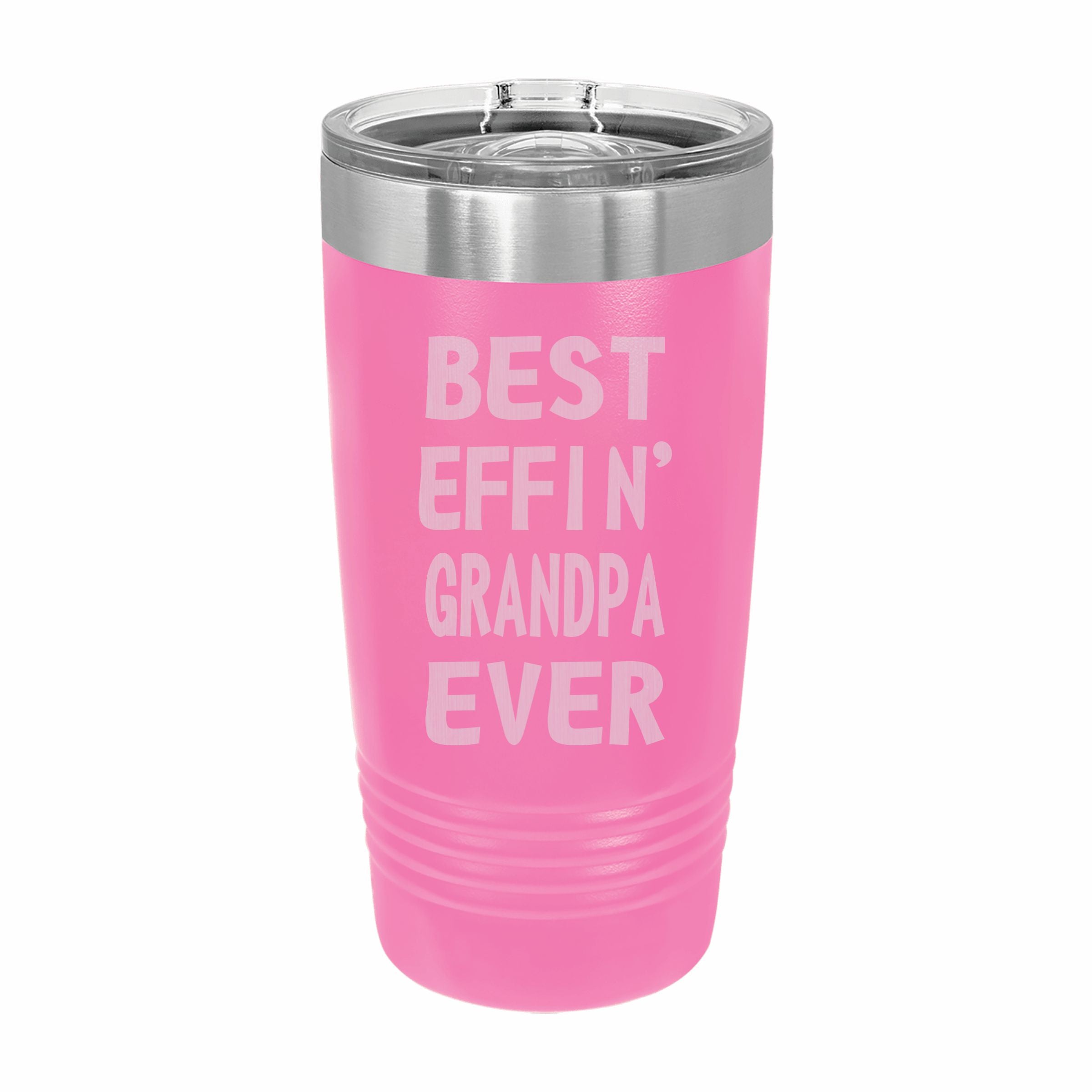 Best Effin Grandpa Ever Engraved Stainless Steel Tumbler Travel Mug, Funny Grandpa Gift