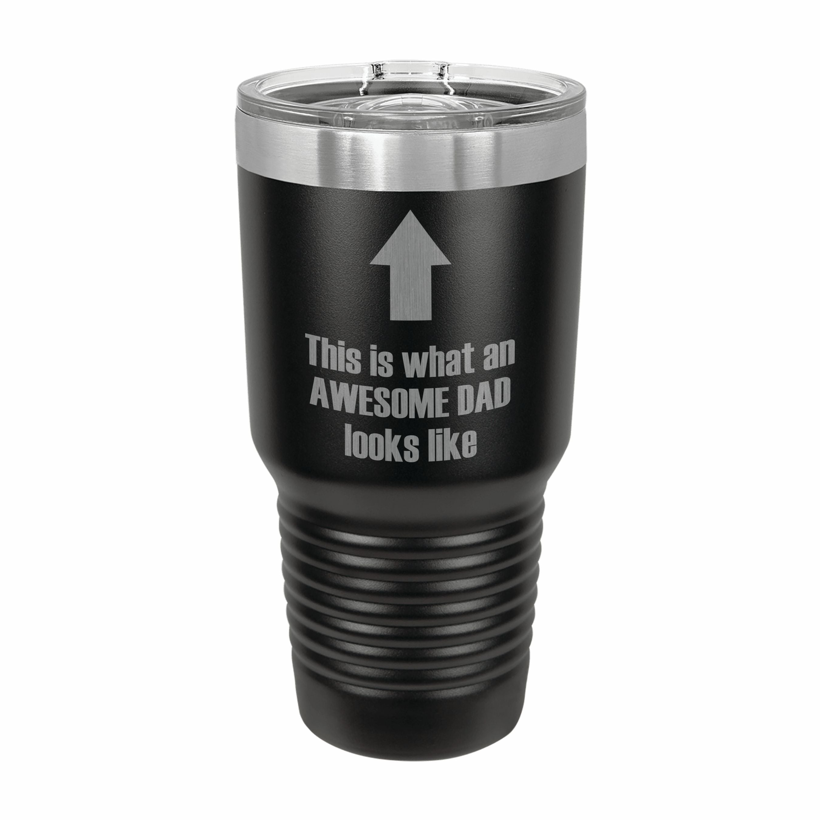 What an Awesome Dad Looks Like Engraved Stainless Steel Tumbler Travel Mug, Funny Dad Gifts
