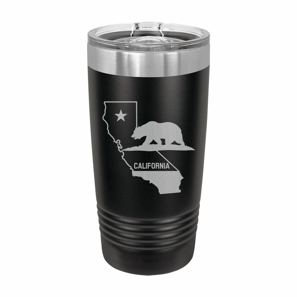 California State Pride Engraved Stainless Steel Tumbler Travel Mug, Patriotic Gift