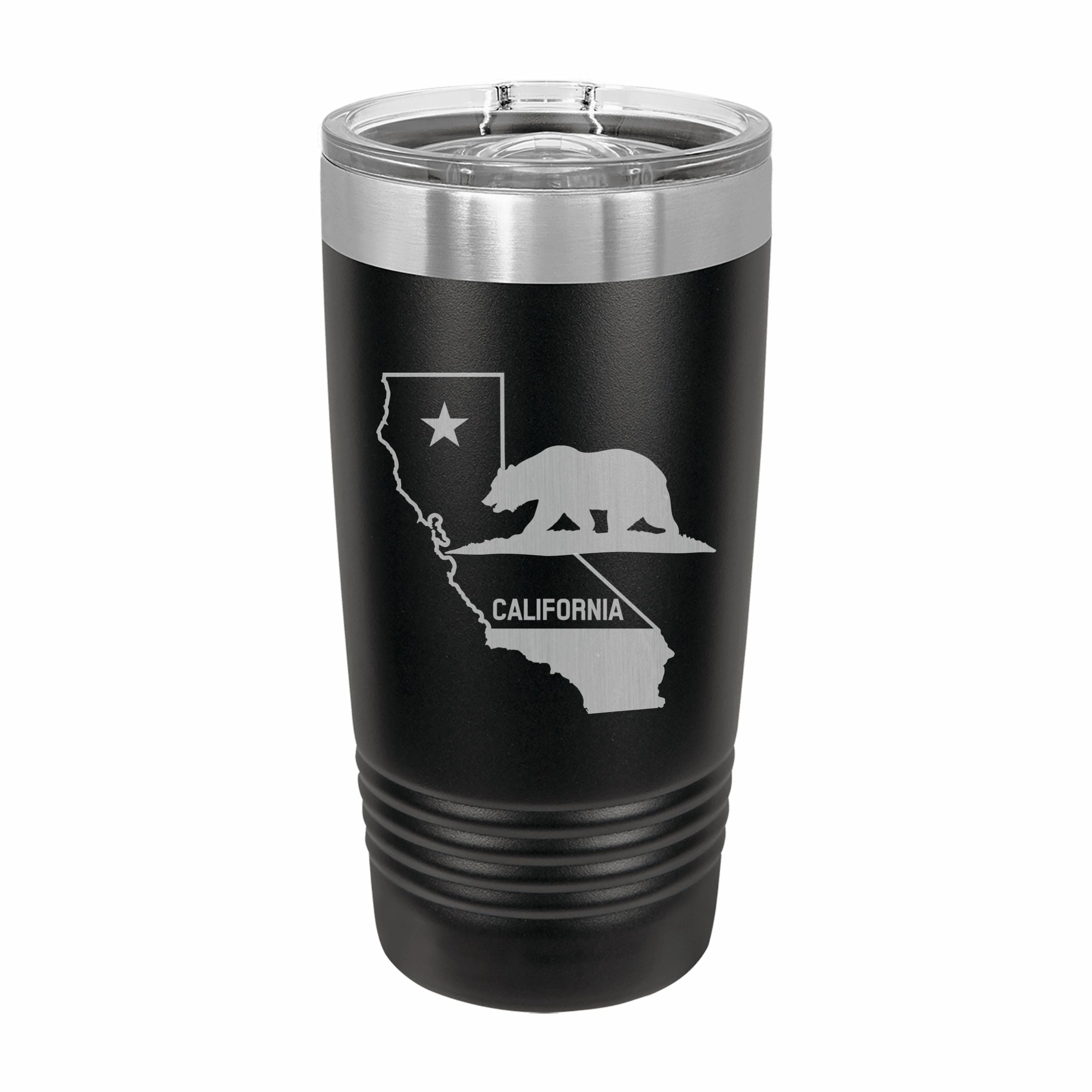 California State Pride Engraved Stainless Steel Tumbler Travel Mug, Patriotic Gift