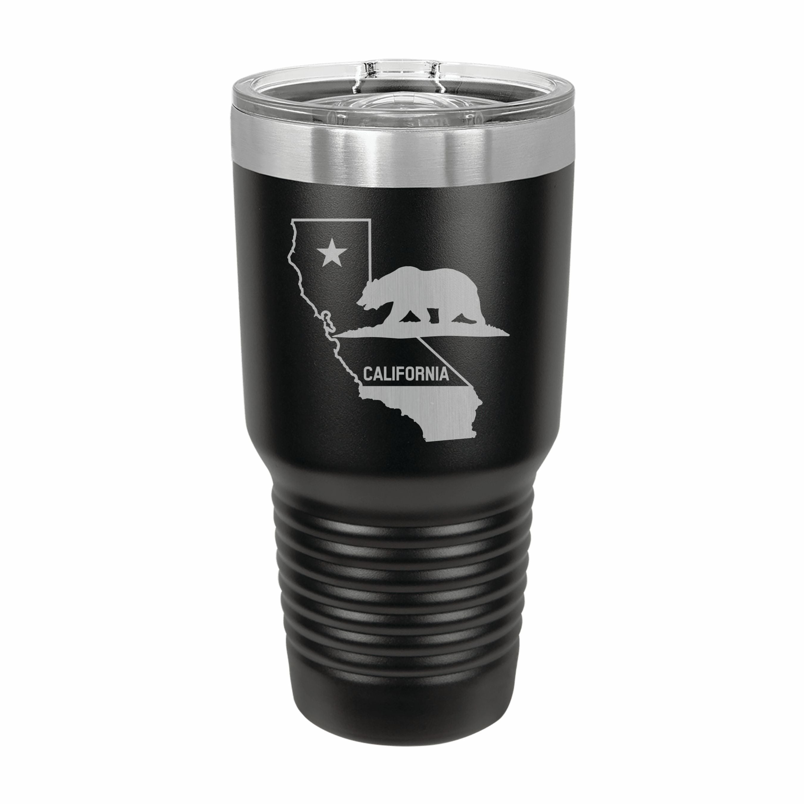 California State Pride Engraved Stainless Steel Tumbler Travel Mug, Patriotic Gift