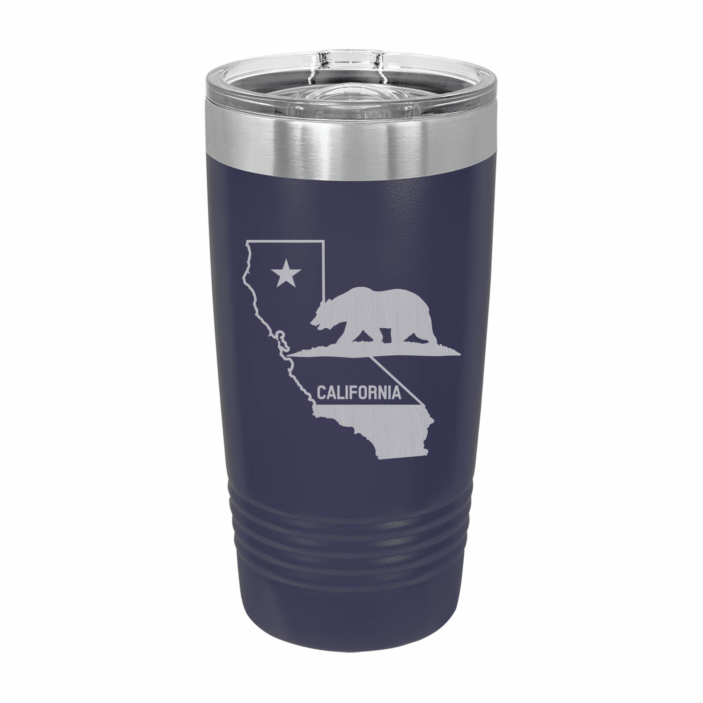 California State Pride Engraved Stainless Steel Tumbler Travel Mug, Patriotic Gift