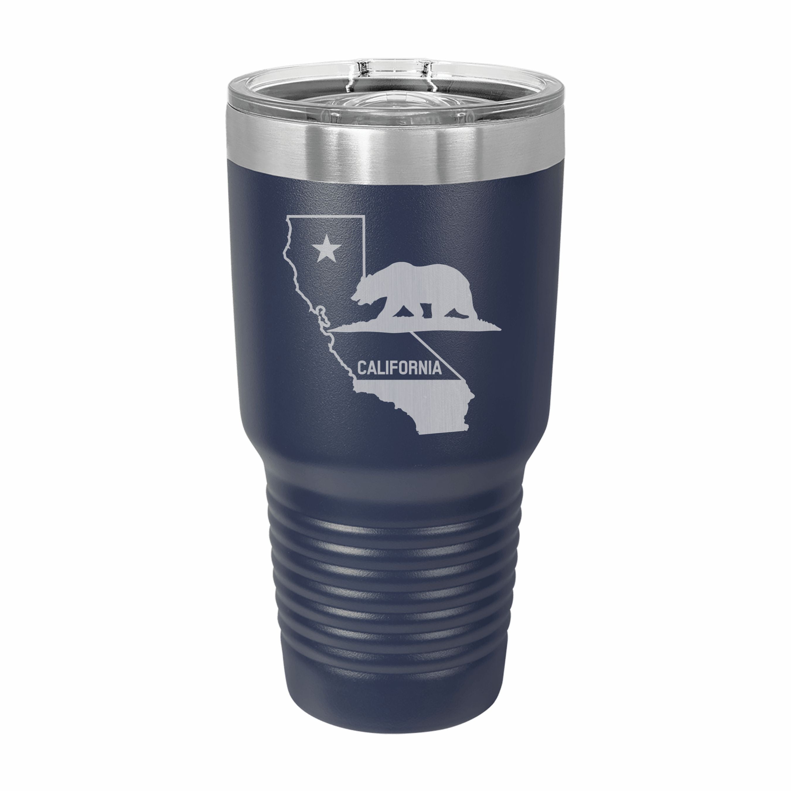 California State Pride Engraved Stainless Steel Tumbler Travel Mug, Patriotic Gift