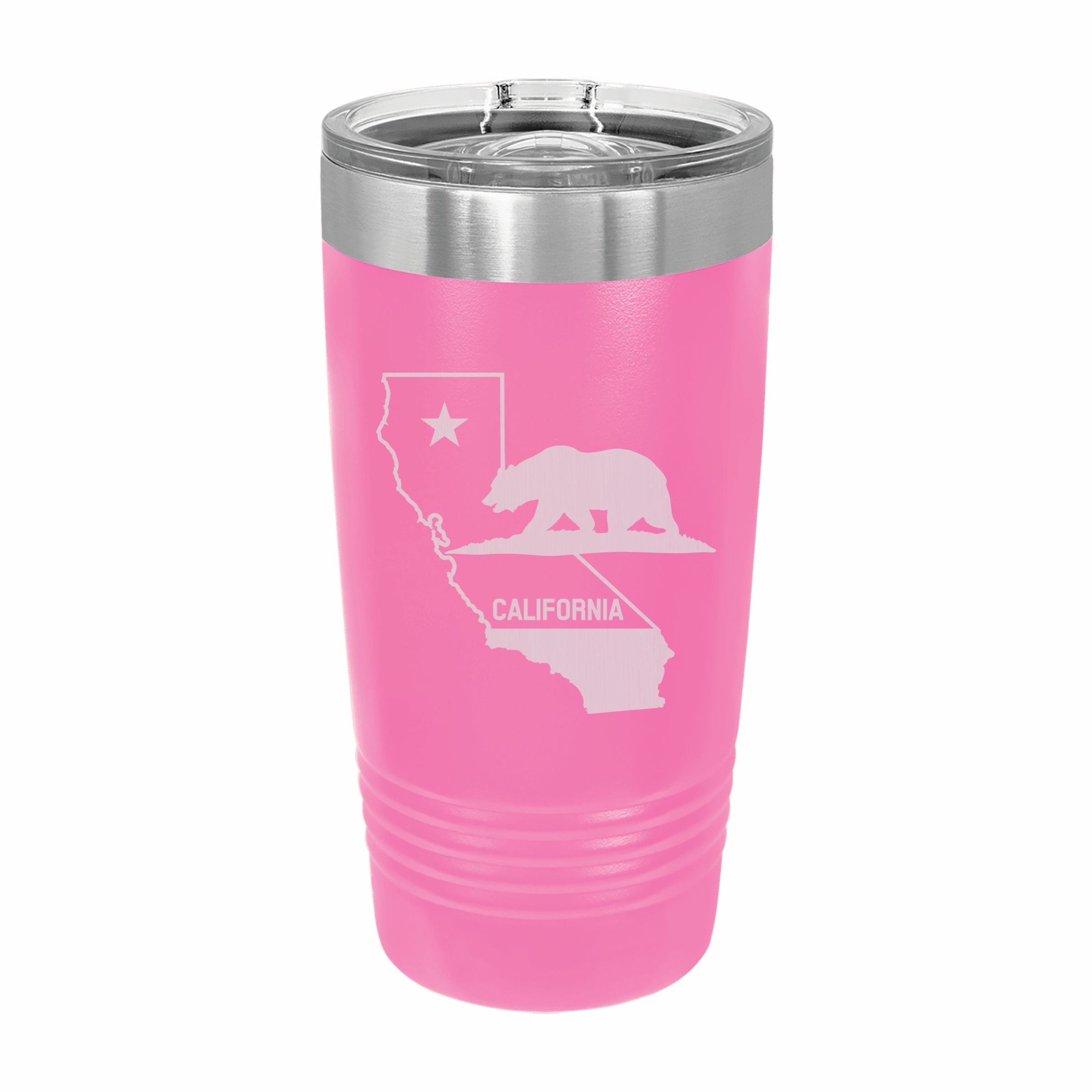California State Pride Engraved Stainless Steel Tumbler Travel Mug, Patriotic Gift