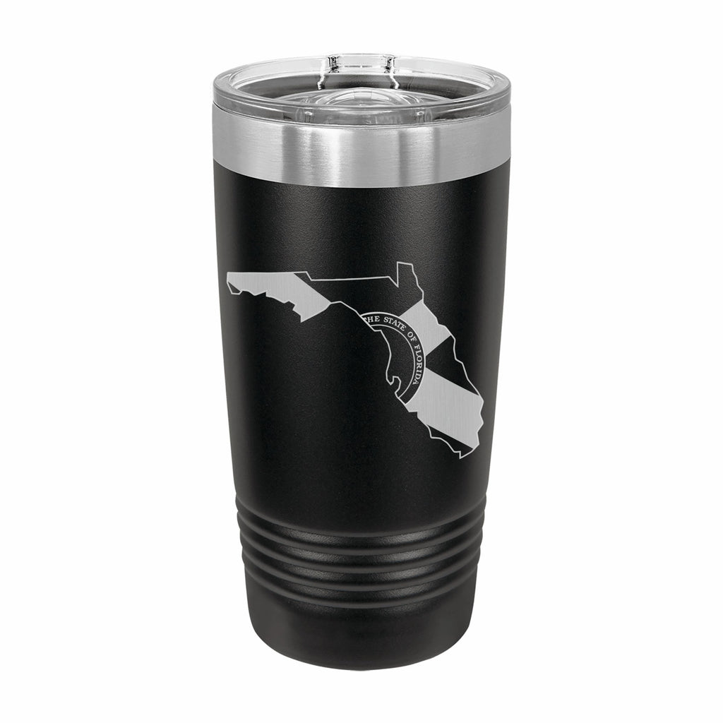 Florida State Pride Engraved Stainless Steel Tumbler Travel Mug, Patriotic Gift