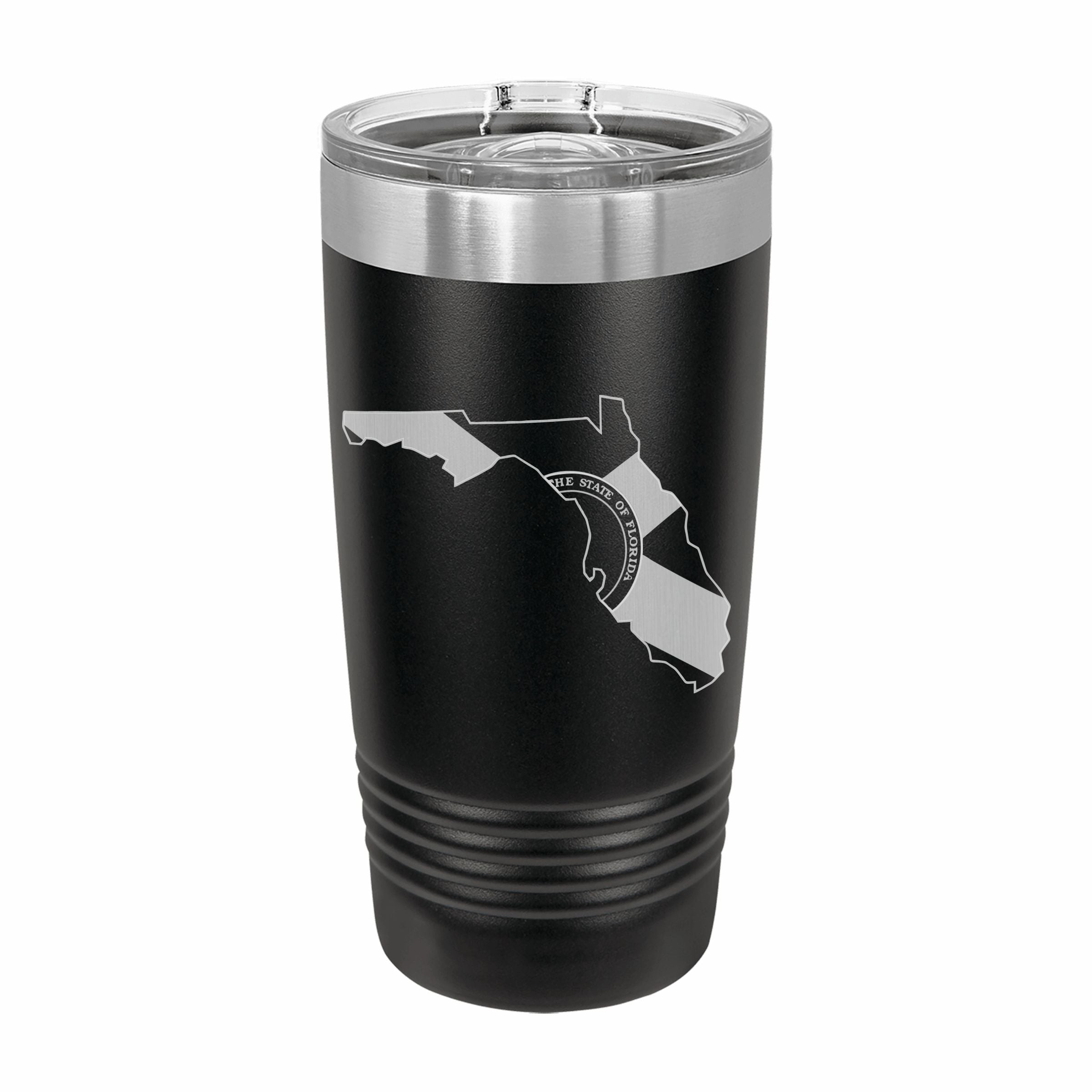 Florida State Pride Engraved Stainless Steel Tumbler Travel Mug, Patriotic Gift