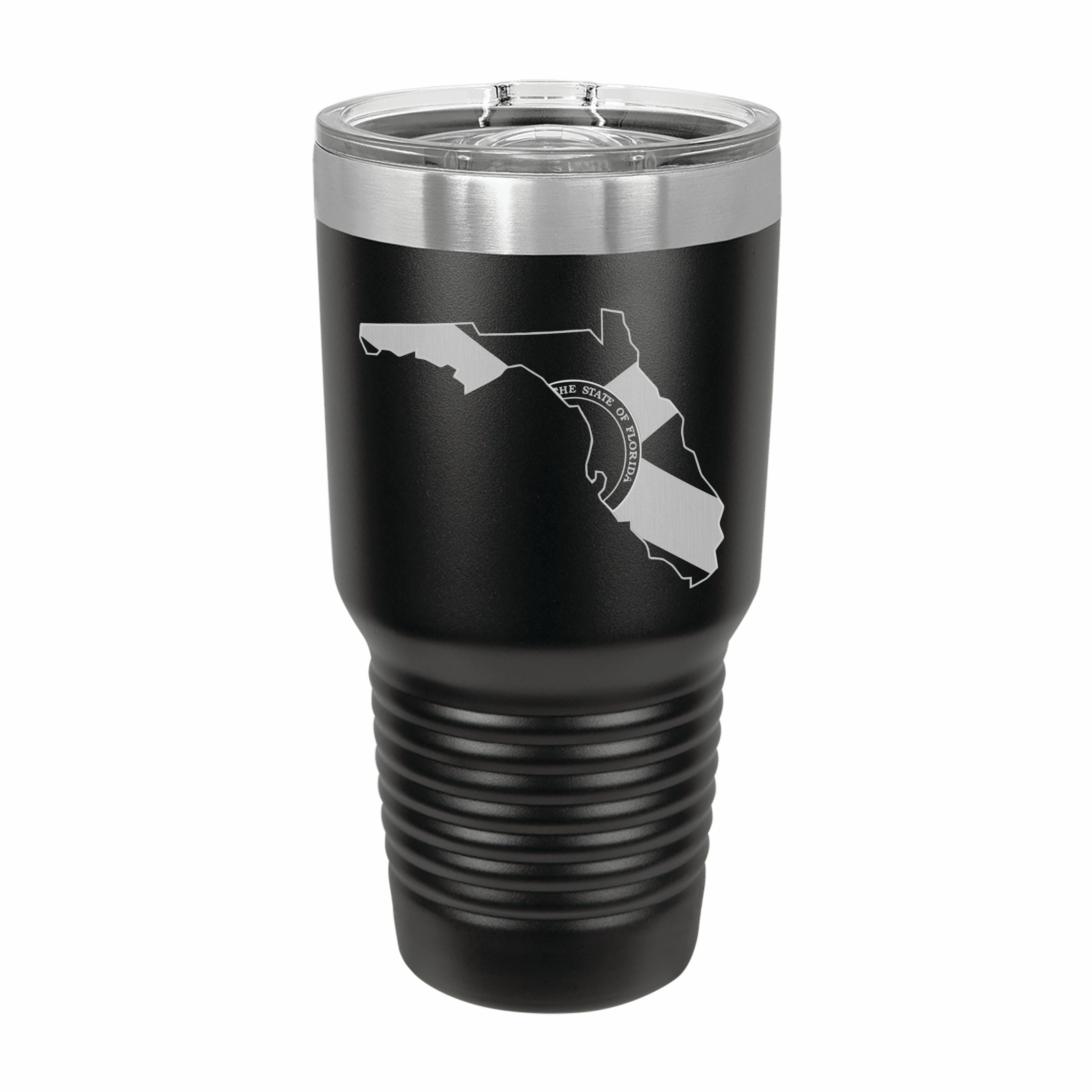 Florida State Pride Engraved Stainless Steel Tumbler Travel Mug, Patriotic Gift