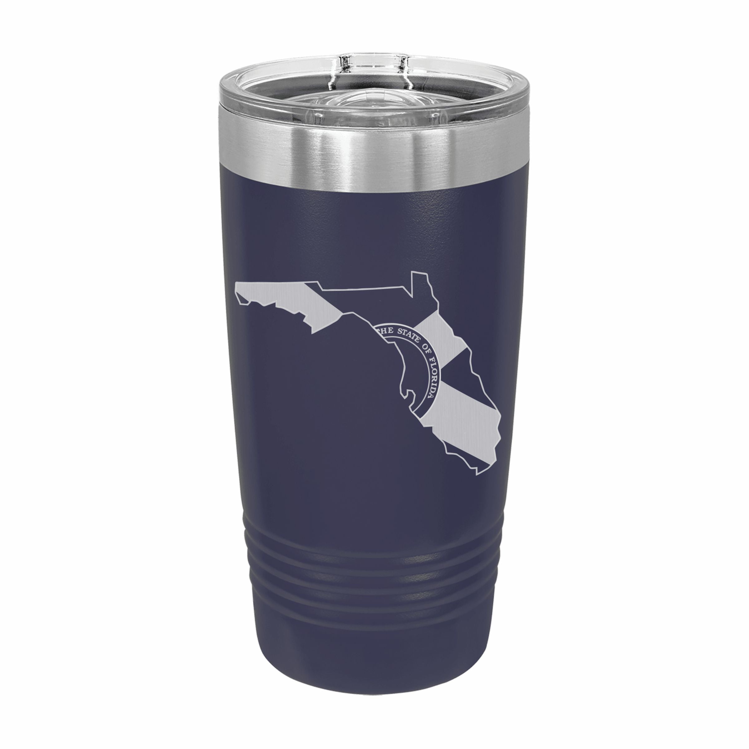 Florida State Pride Engraved Stainless Steel Tumbler Travel Mug, Patriotic Gift
