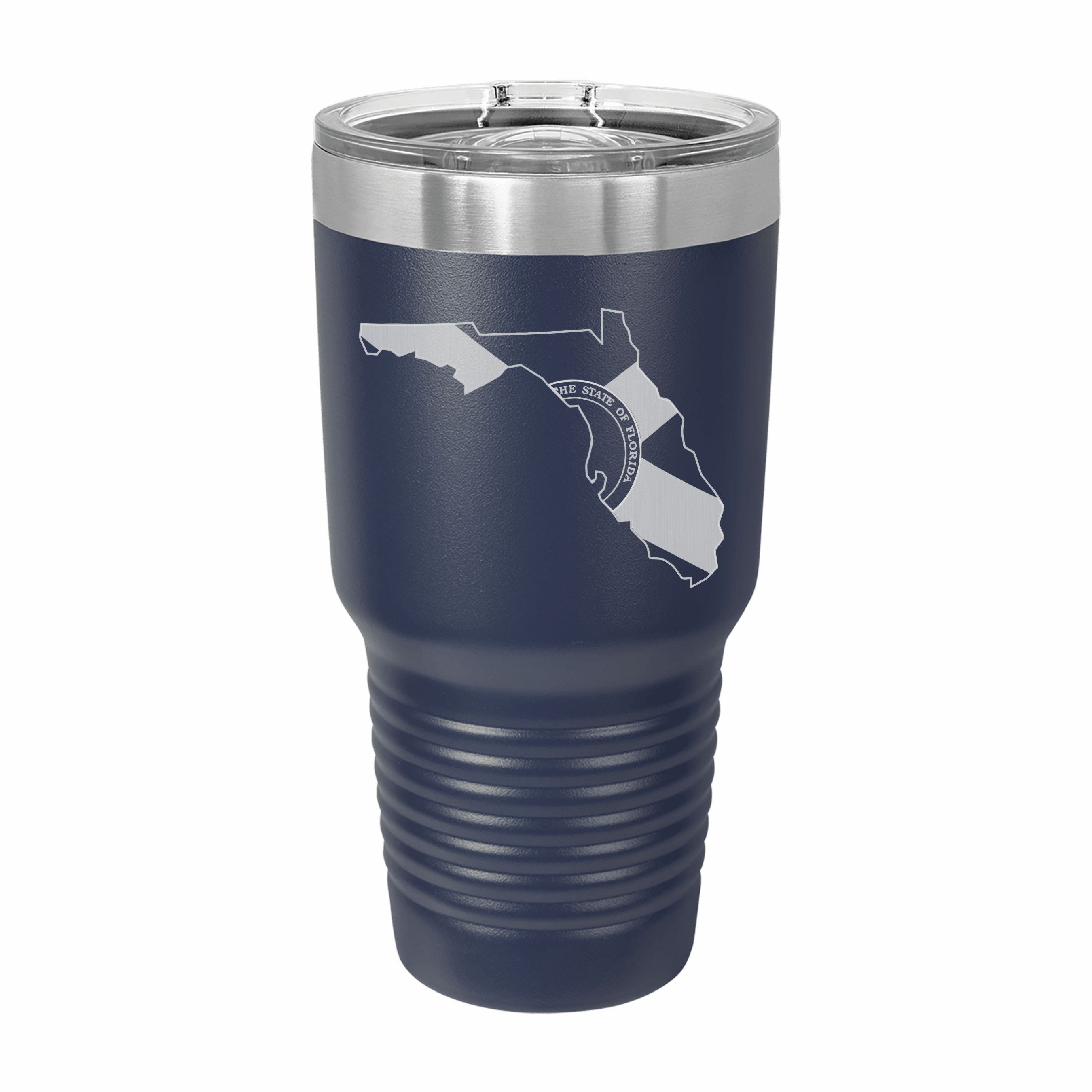 Florida State Pride Engraved Stainless Steel Tumbler Travel Mug, Patriotic Gift