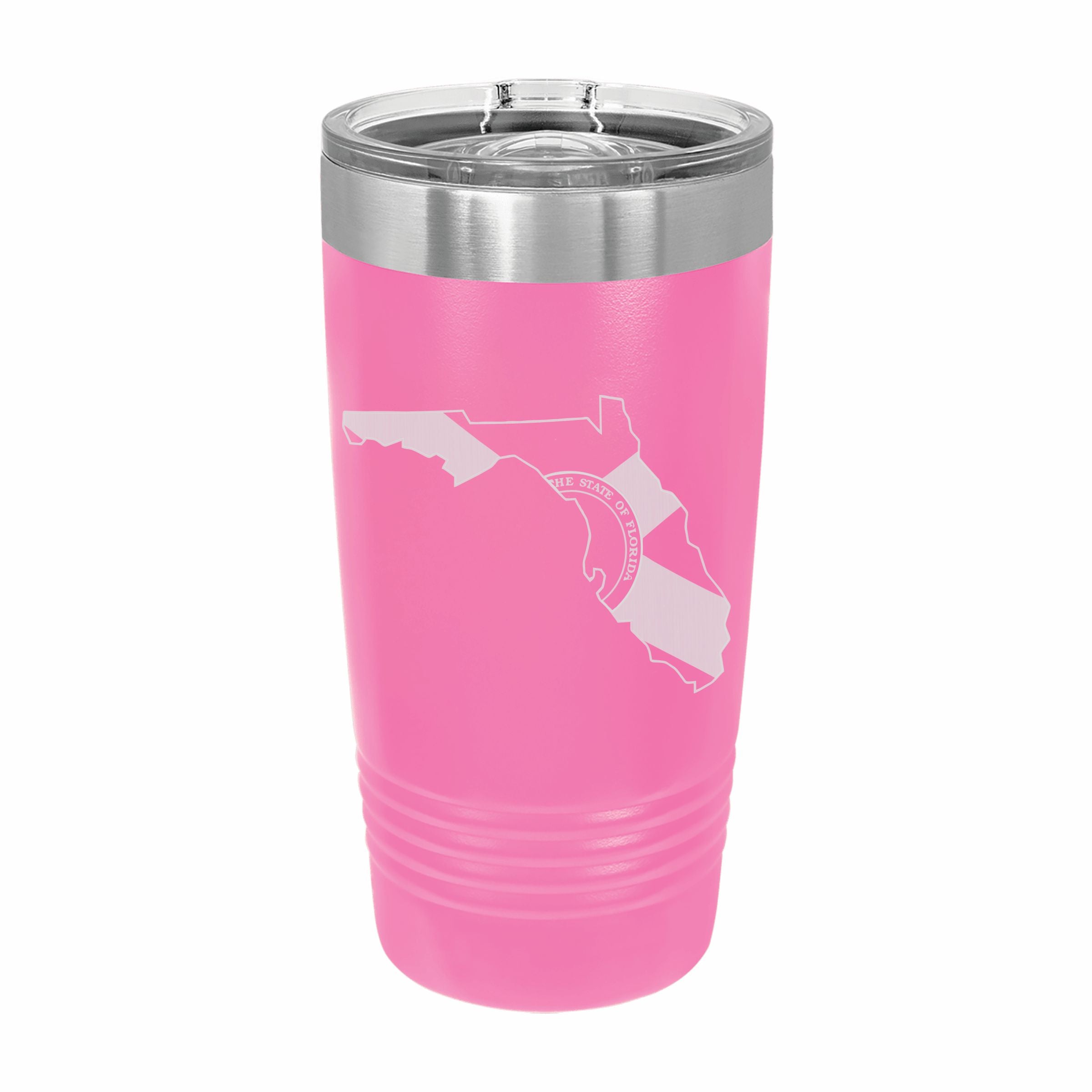 Florida State Pride Engraved Stainless Steel Tumbler Travel Mug, Patriotic Gift