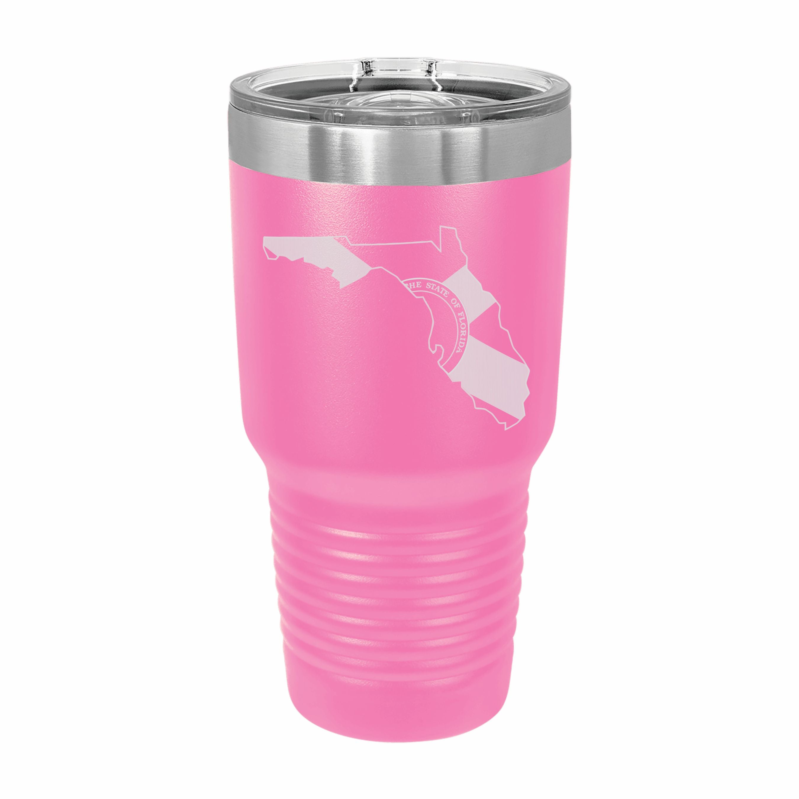 Florida State Pride Engraved Stainless Steel Tumbler Travel Mug, Patriotic Gift