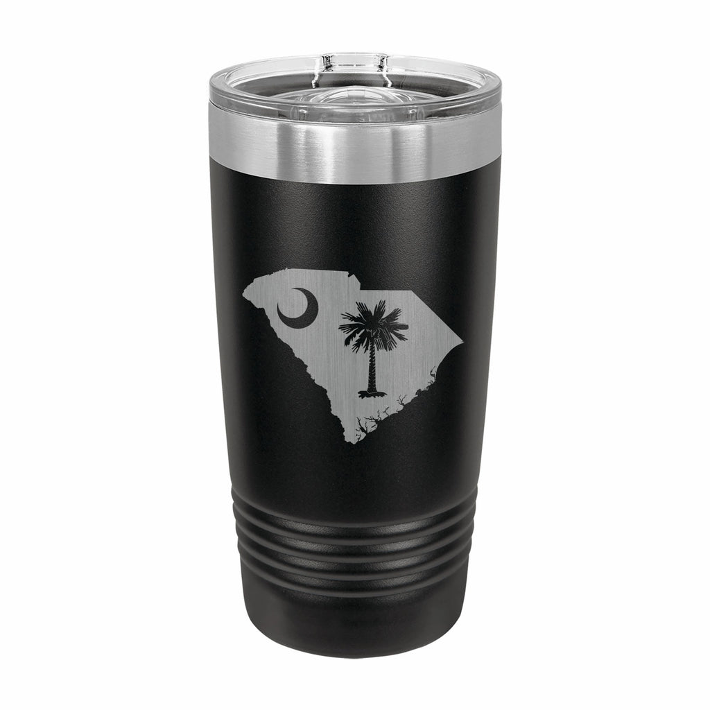 South Carolina State Pride Engraved Stainless Steel Tumbler Travel Mug, Patriotic Gift