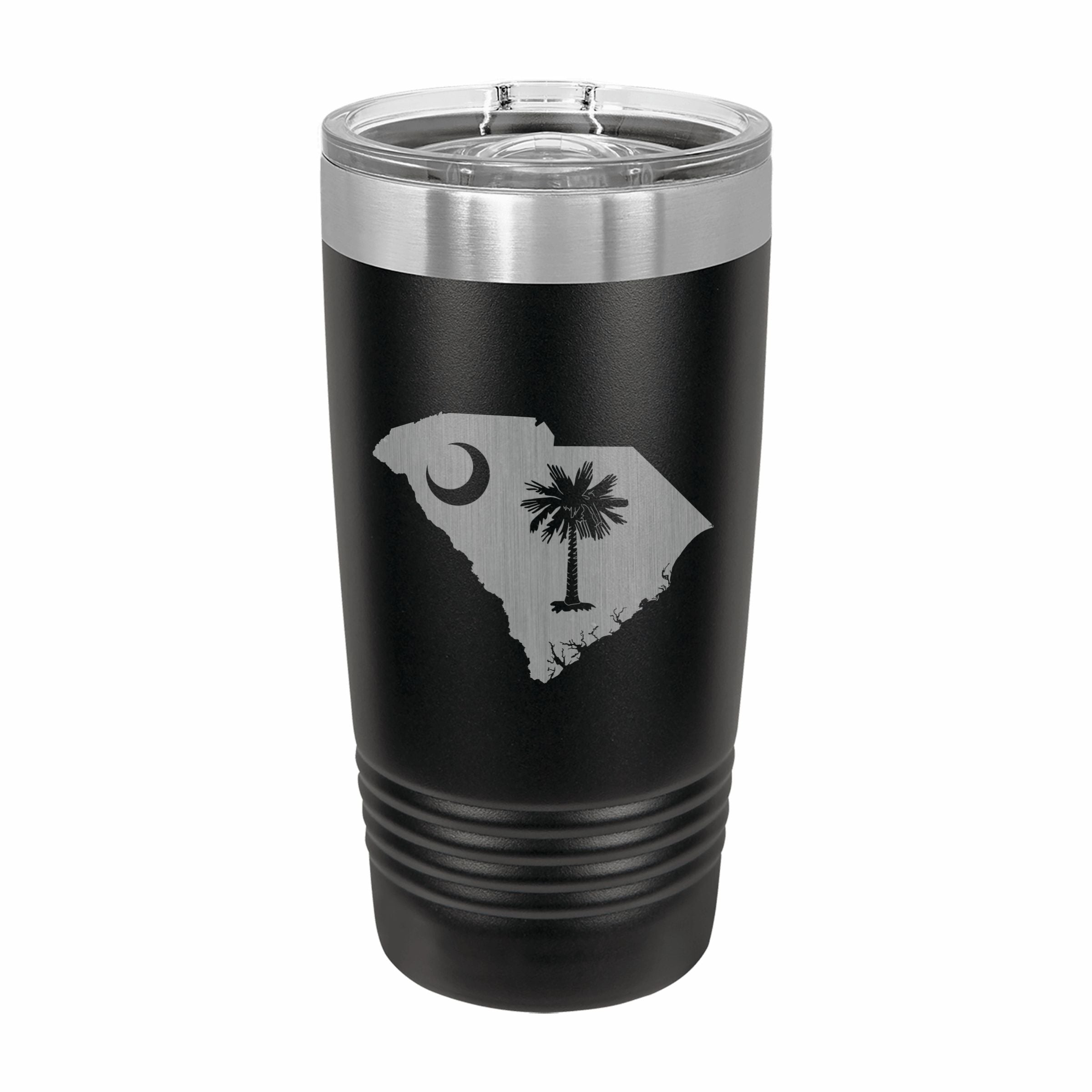 South Carolina State Pride Engraved Stainless Steel Tumbler Travel Mug, Patriotic Gift