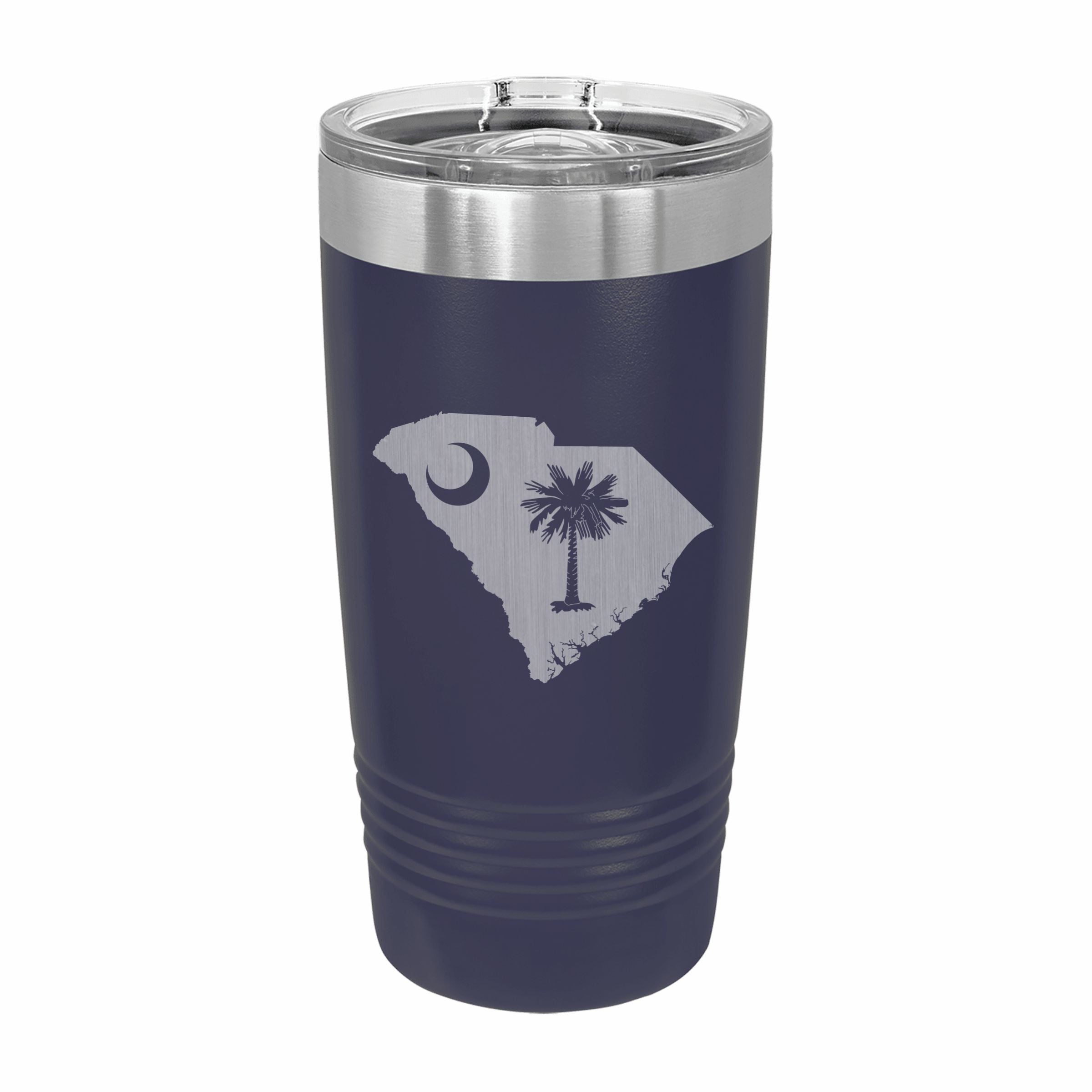 South Carolina State Pride Engraved Stainless Steel Tumbler Travel Mug, Patriotic Gift
