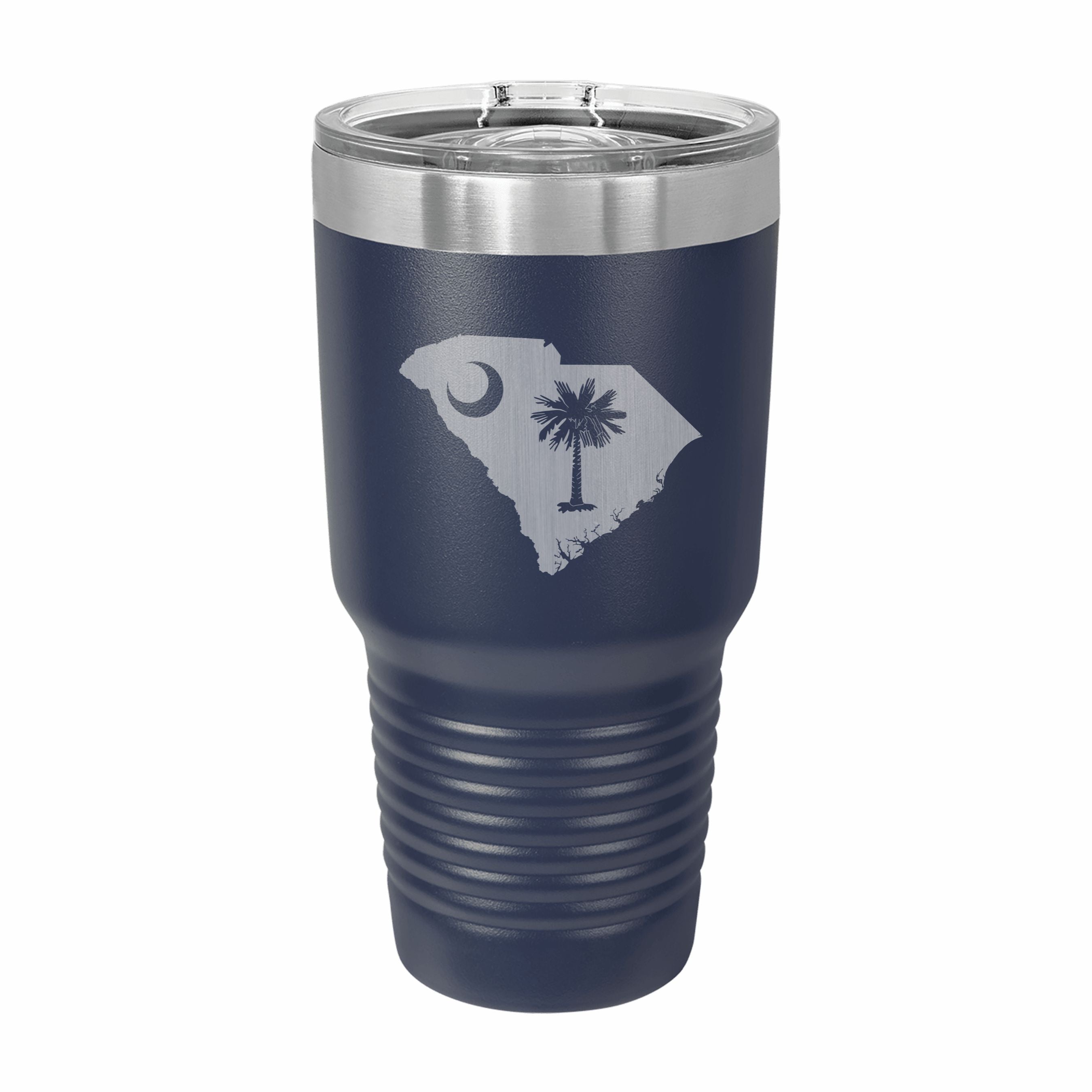 South Carolina State Pride Engraved Stainless Steel Tumbler Travel Mug, Patriotic Gift