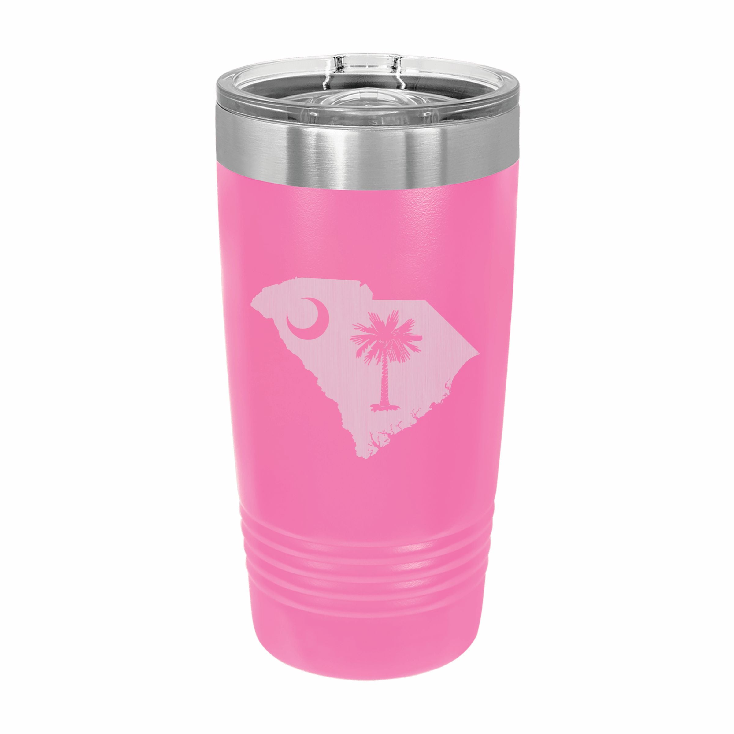South Carolina State Pride Engraved Stainless Steel Tumbler Travel Mug, Patriotic Gift