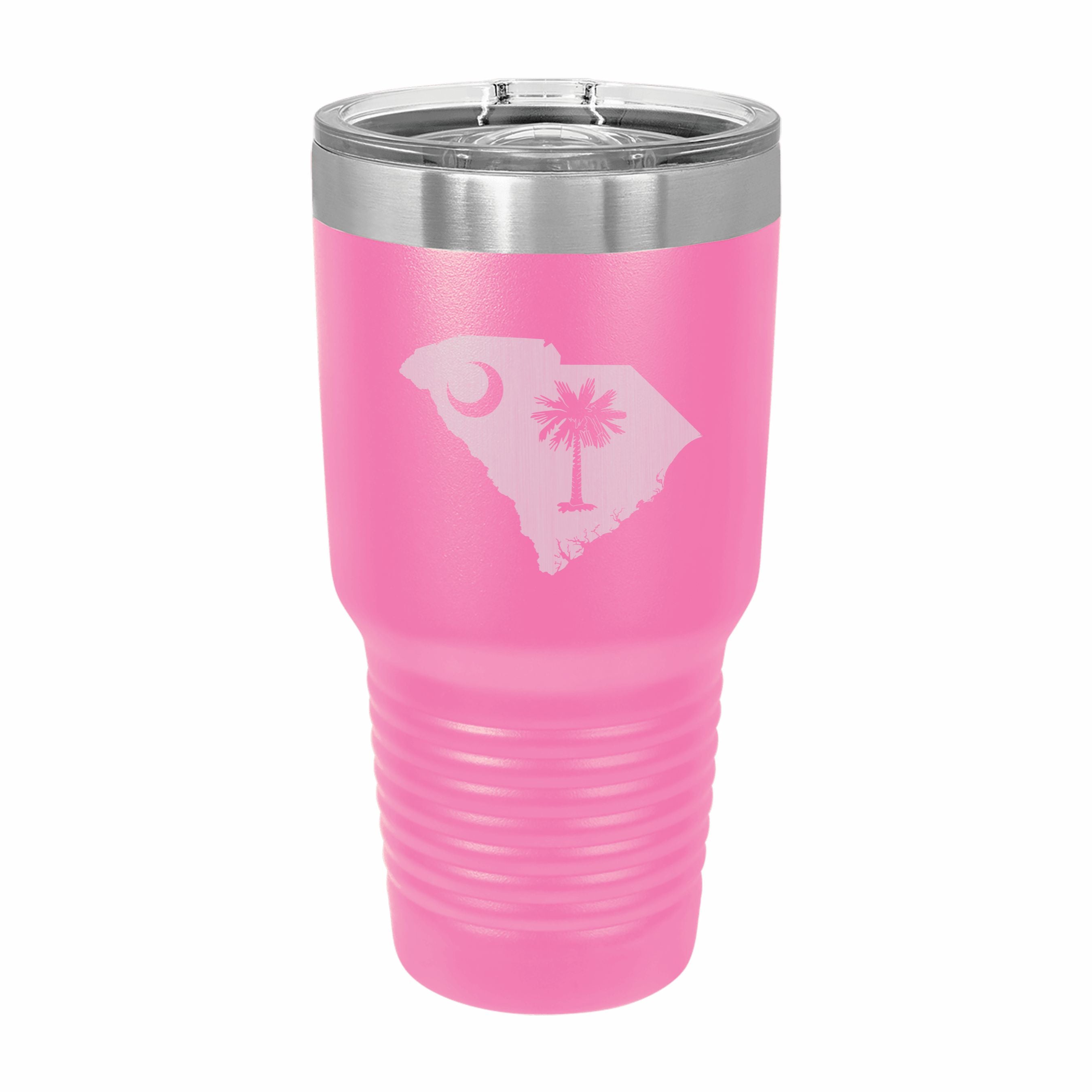 South Carolina State Pride Engraved Stainless Steel Tumbler Travel Mug, Patriotic Gift