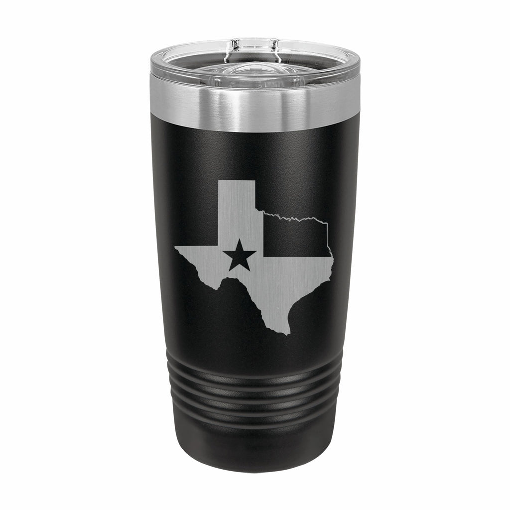 Texas State Pride Engraved Stainless Steel Tumbler Travel Mug, Patriotic Gift
