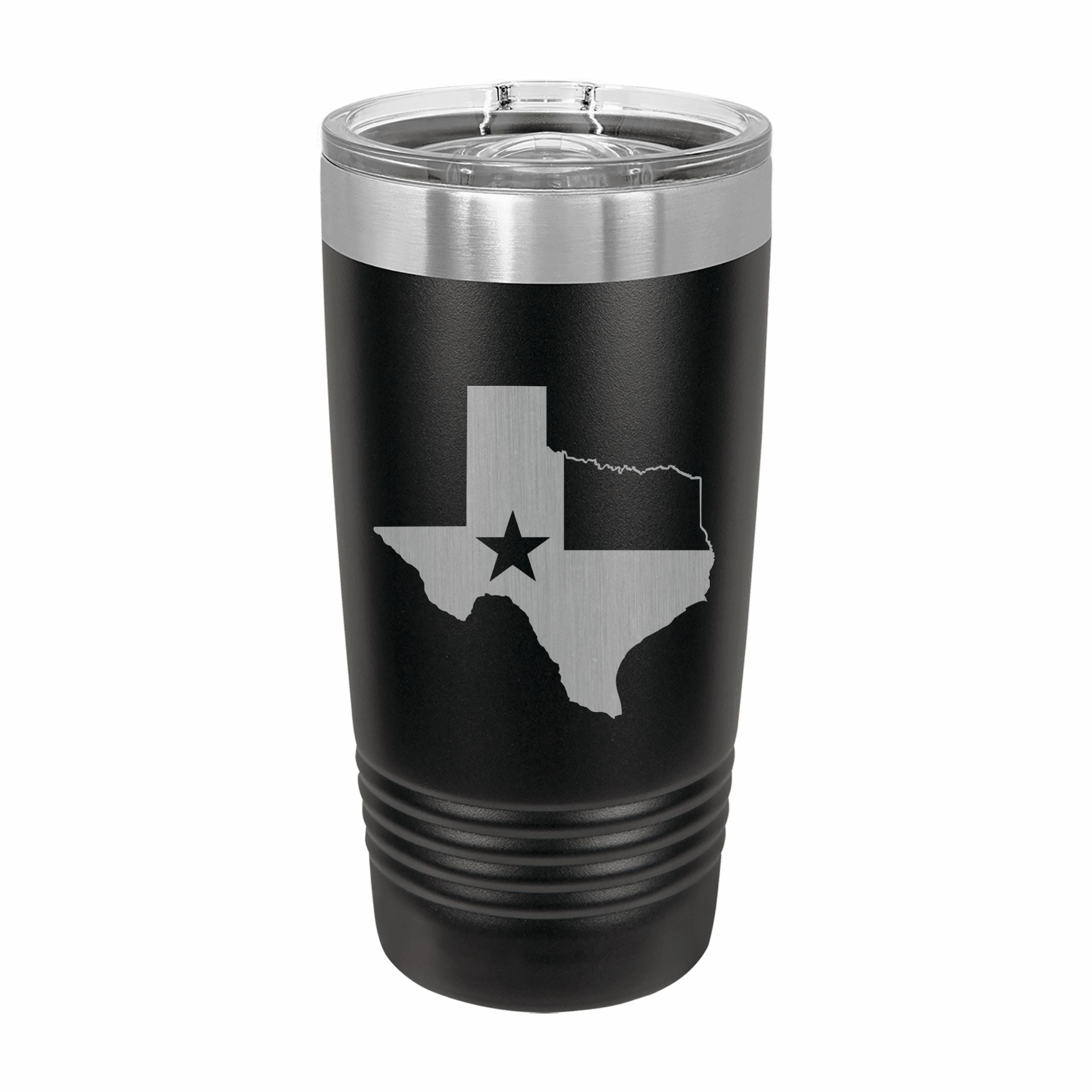 Texas State Pride Engraved Stainless Steel Tumbler Travel Mug, Patriotic Gift