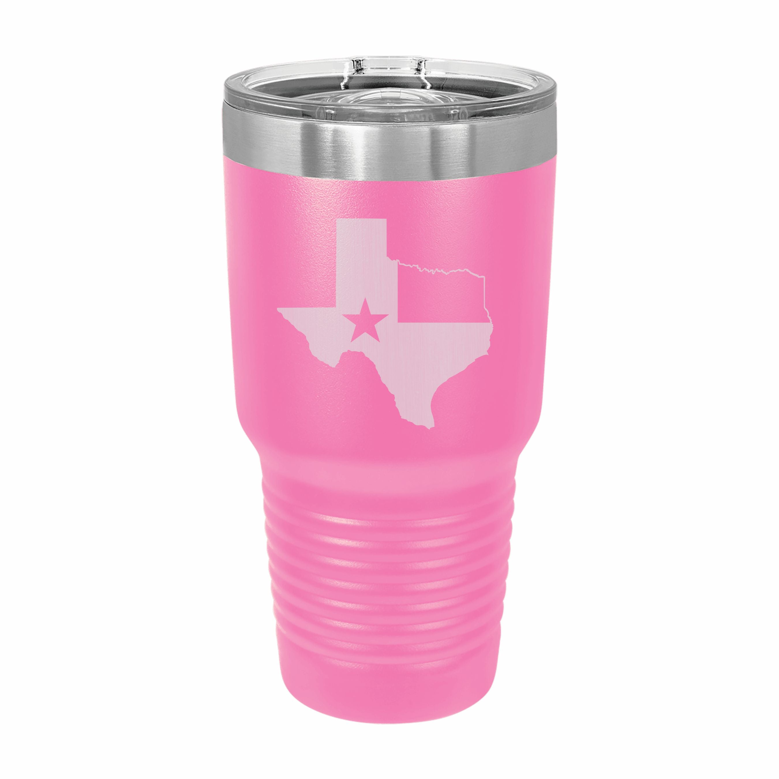 Texas State Pride Engraved Stainless Steel Tumbler Travel Mug, Patriotic Gift