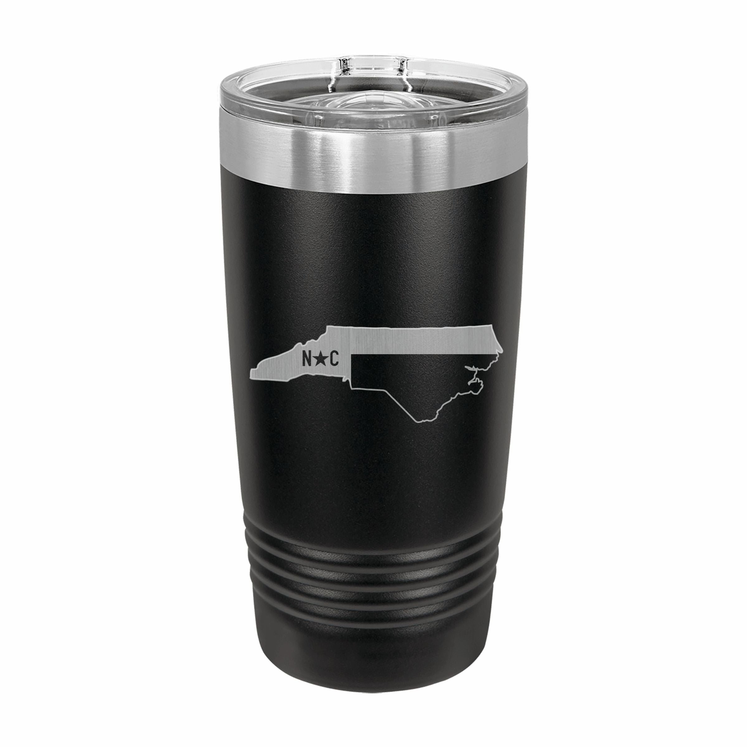 North Carolina State Pride Engraved Stainless Steel Tumbler Travel Mug, Patriotic Gift