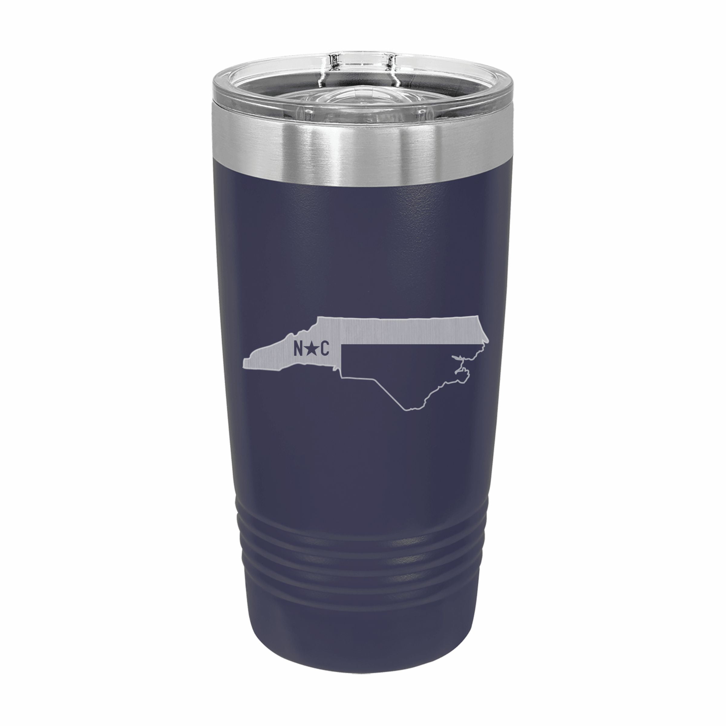 North Carolina State Pride Engraved Stainless Steel Tumbler Travel Mug, Patriotic Gift
