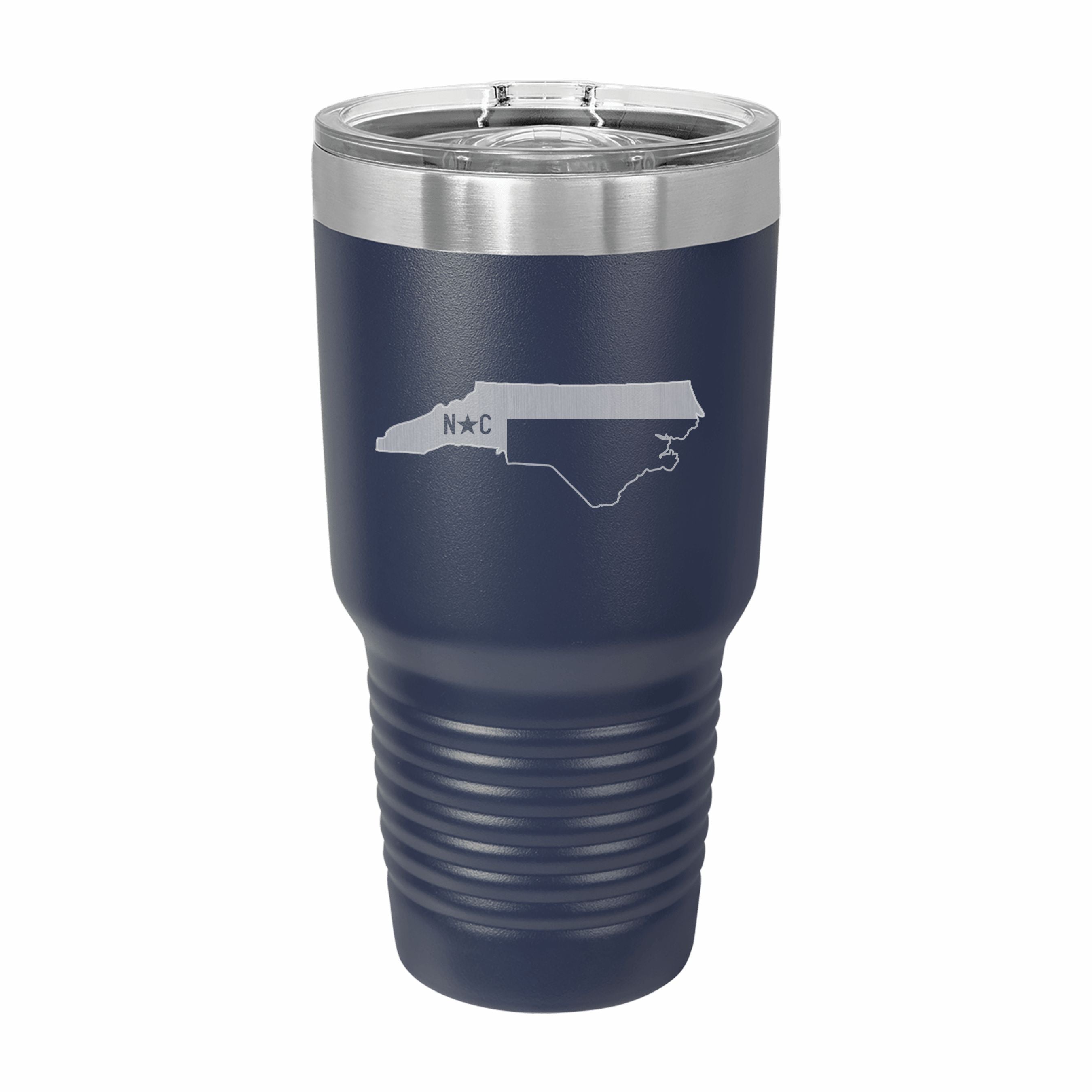 North Carolina State Pride Engraved Stainless Steel Tumbler Travel Mug, Patriotic Gift