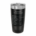 Weekly Retirement Schedule Engraved Stainless Steel Tumbler Travel Mug, Funny Retirement Gift