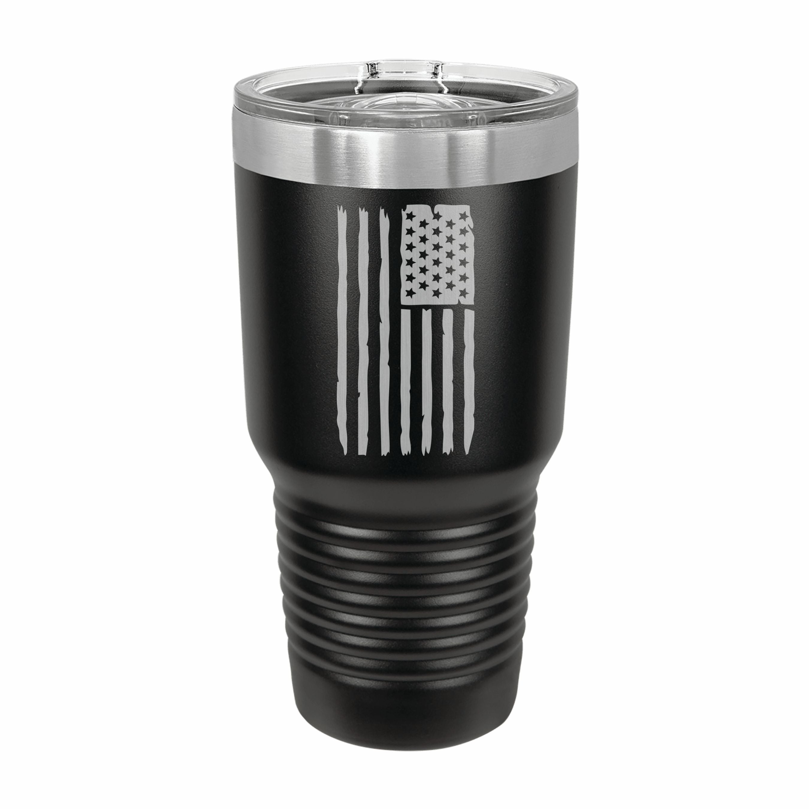 American Flag Engraved Stainless Steel Tumbler Travel Mug, Patriotic Gift