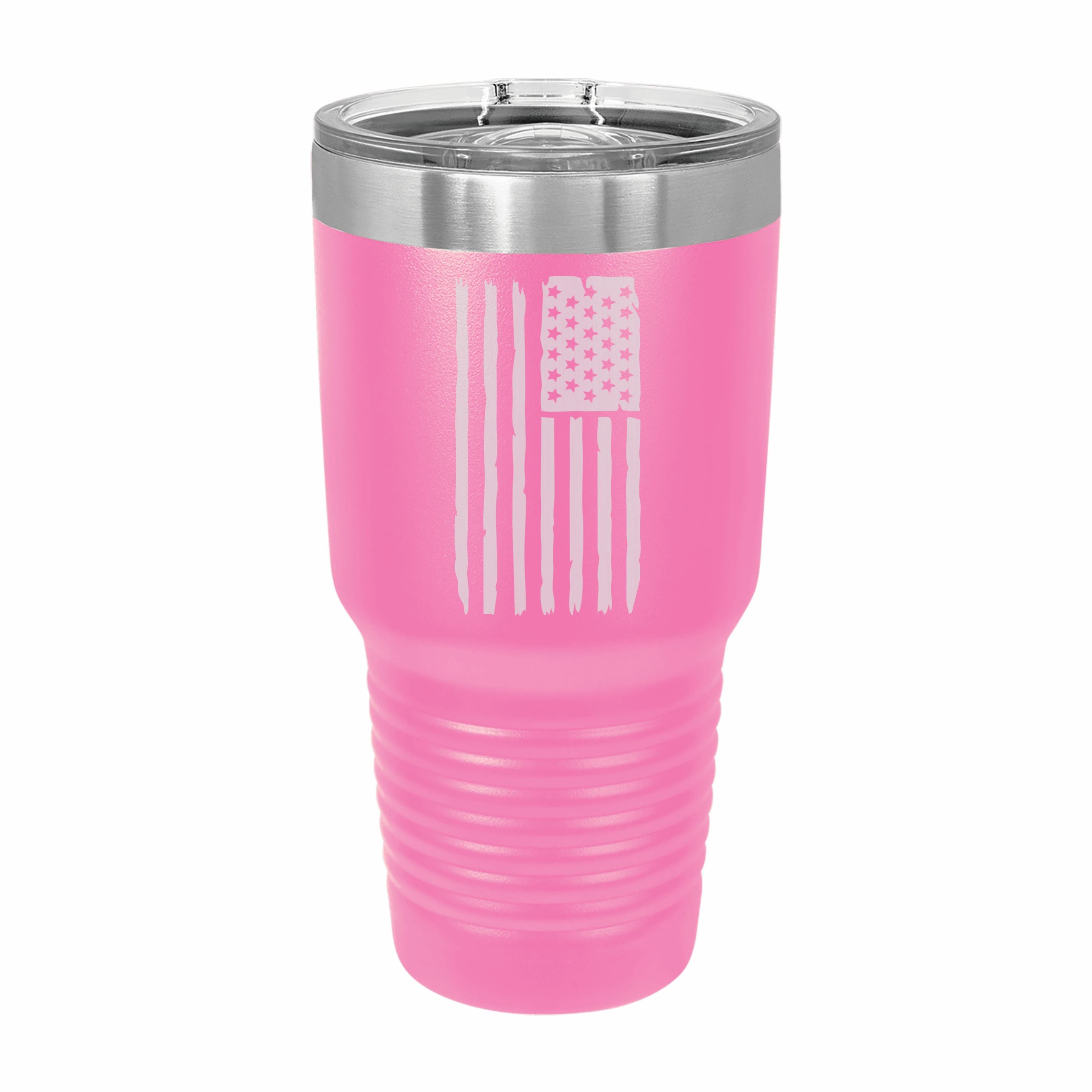 American Flag Engraved Stainless Steel Tumbler Travel Mug, Patriotic Gift