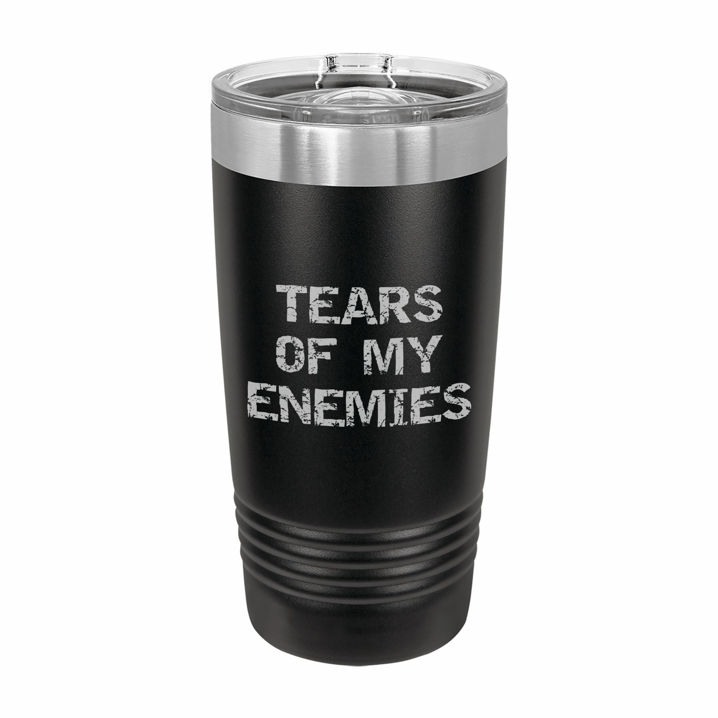 Tears of My Enemies Spreadsheet Engraved Stainless Steel Tumbler Travel Mug, Funny Tumblers