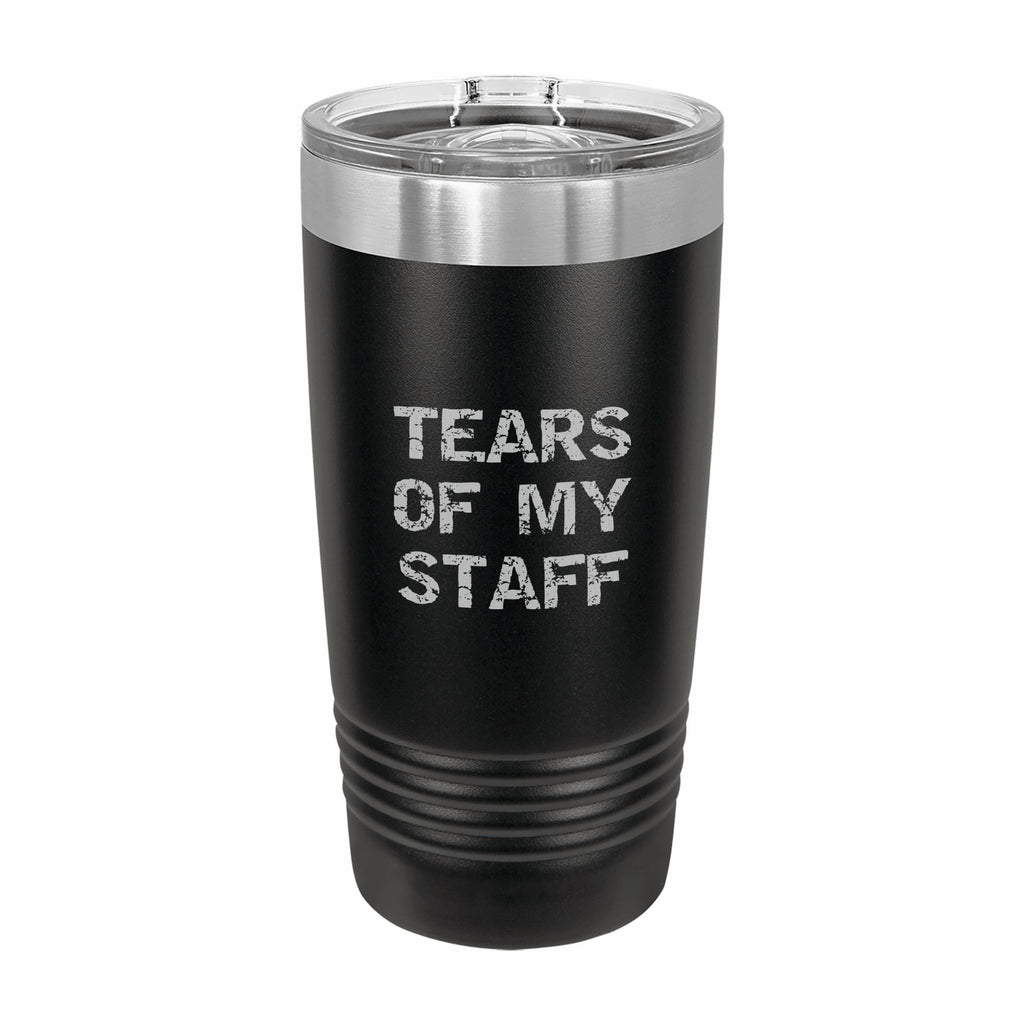 Tears of My Staff Spreadsheet Engraved Stainless Steel Tumbler Travel Mug, Funny Tumblers