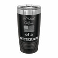 Proud Mom of a Veteran Engraved Stainless Steel Tumbler Travel Mug, Military Gift