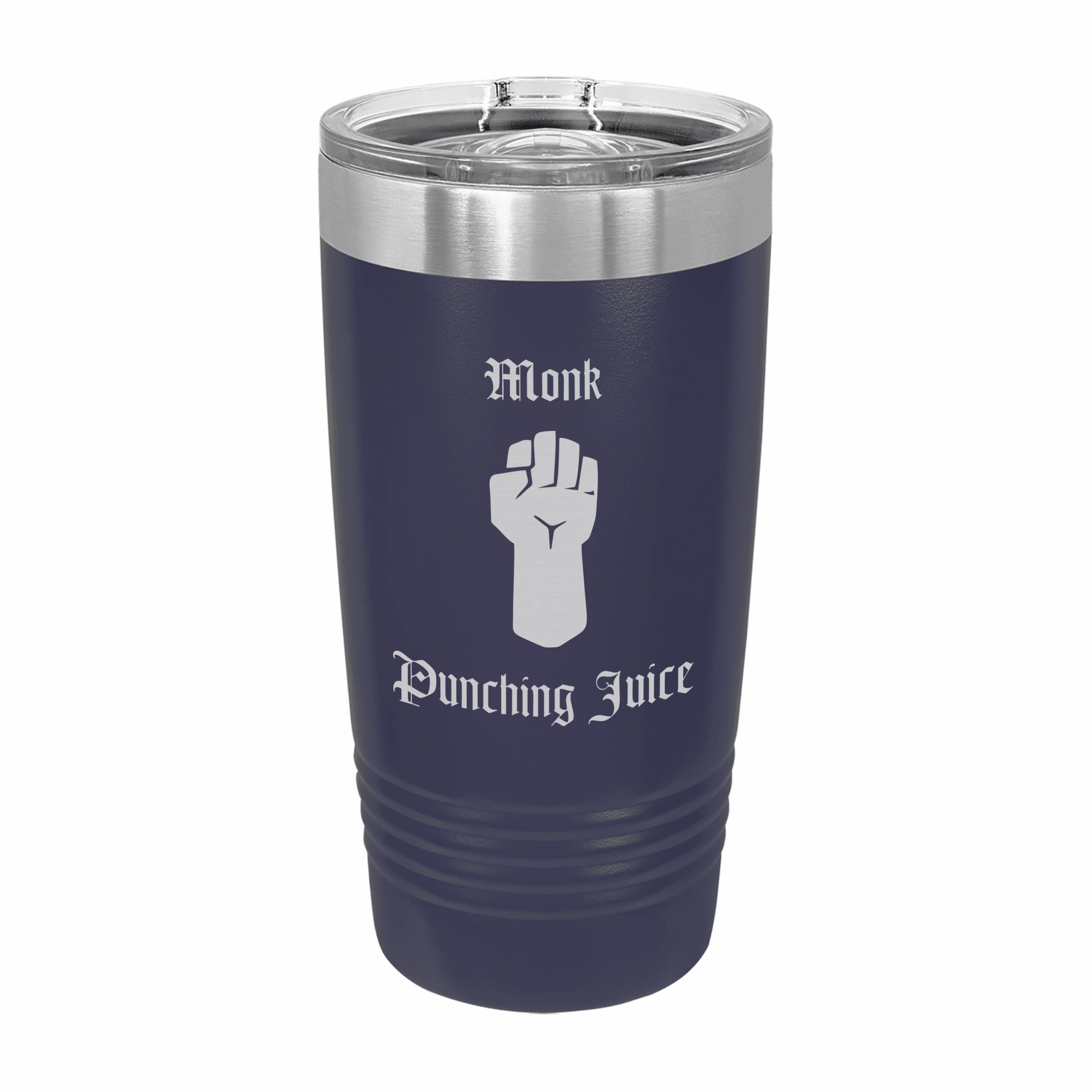Monk Punching Juice Engraved Stainless Steel Tumbler Travel Mug, DND Gifts