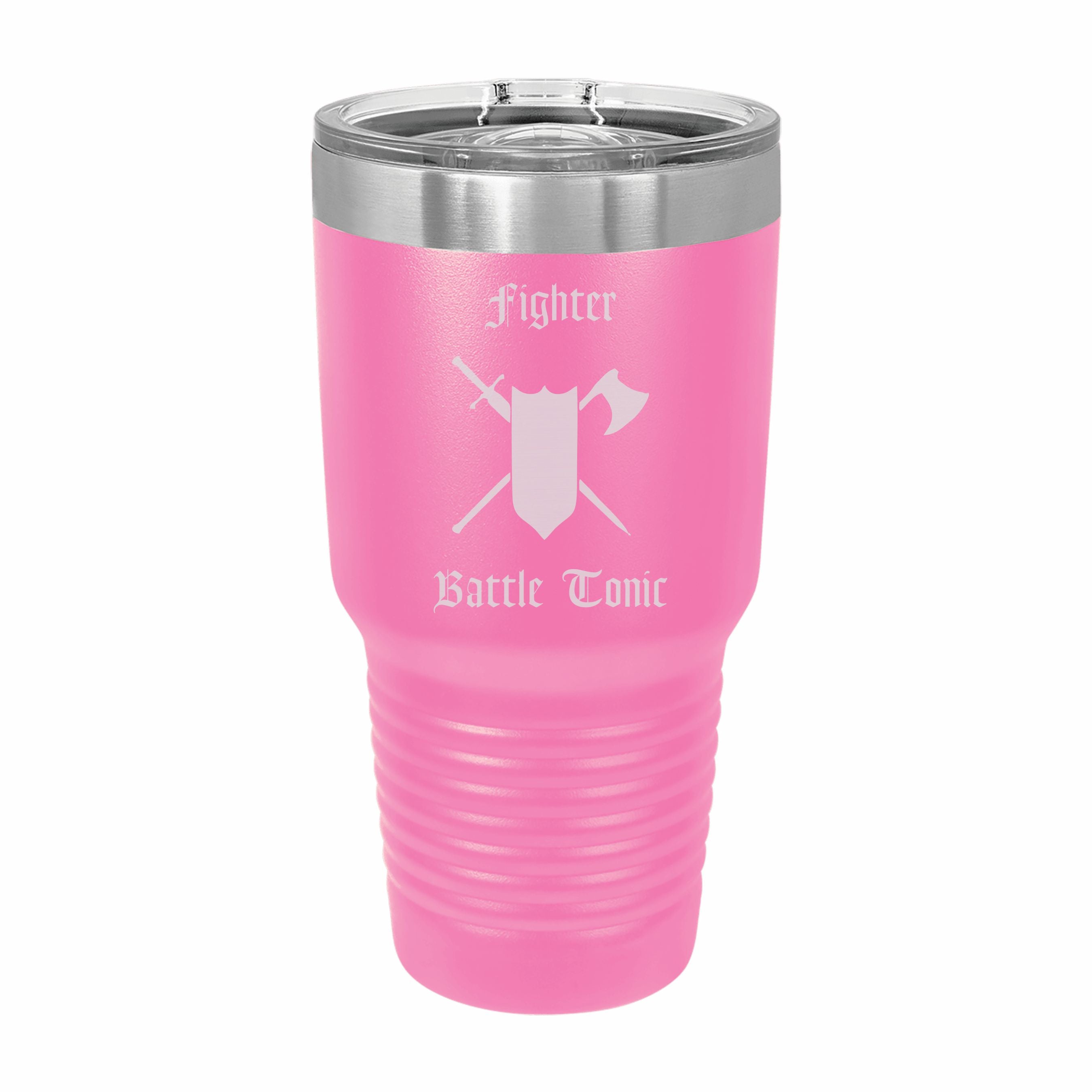 Fighter Battle Tonic Engraved Stainless Steel Tumbler Travel Mug, DND Gifts
