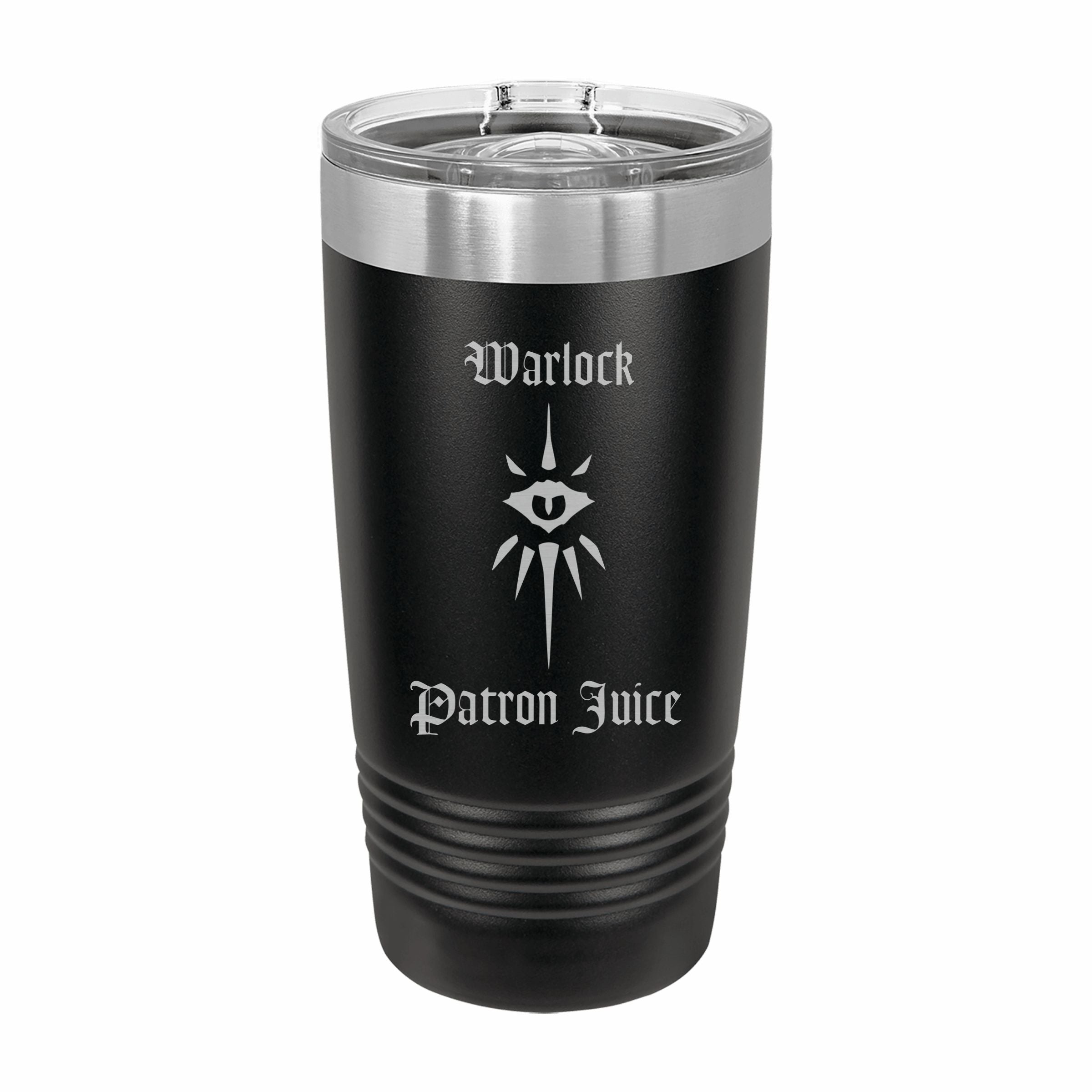 Warlock Patron Juice Engraved Stainless Steel Tumbler Travel Mug, DND Gifts