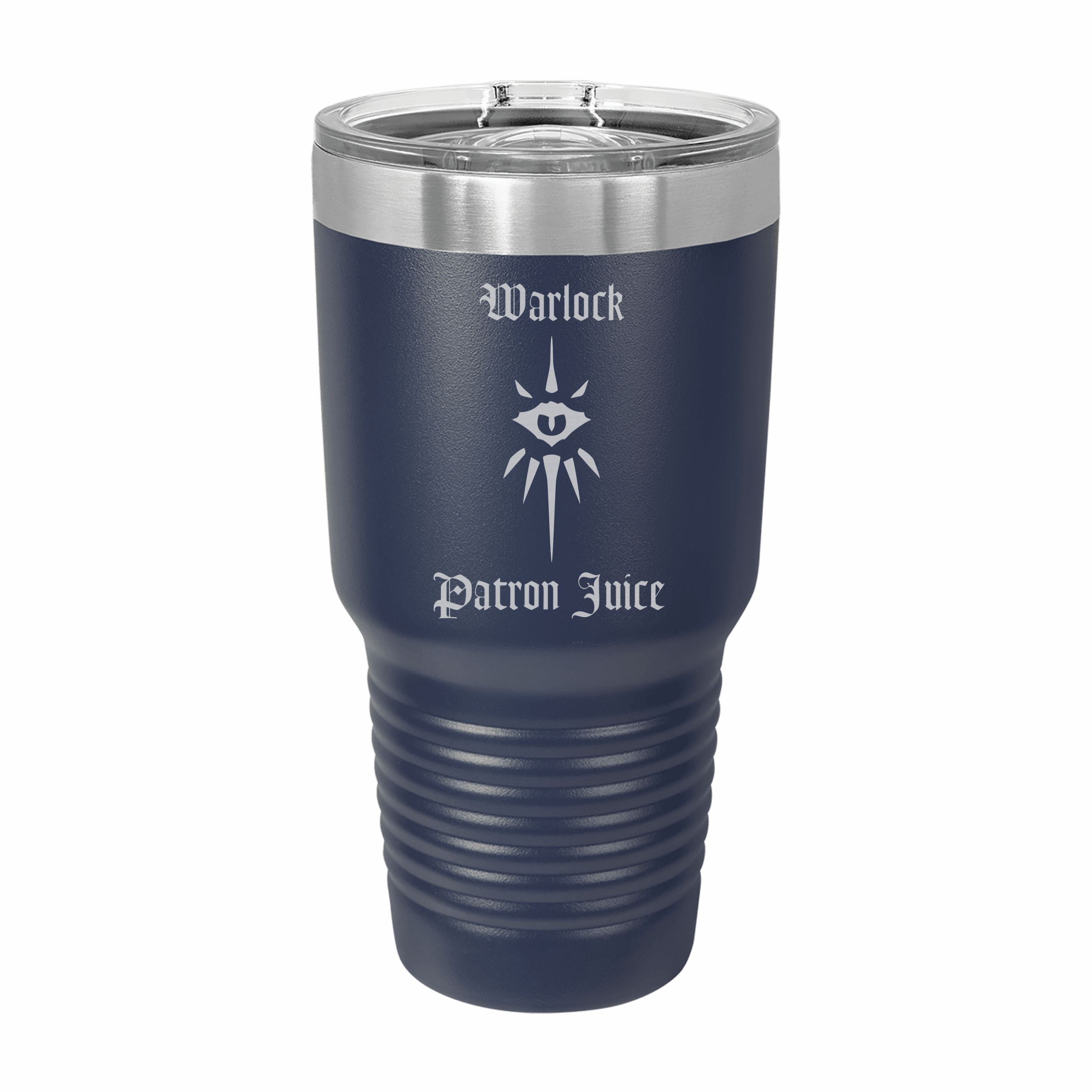 Warlock Patron Juice Engraved Stainless Steel Tumbler Travel Mug, DND Gifts