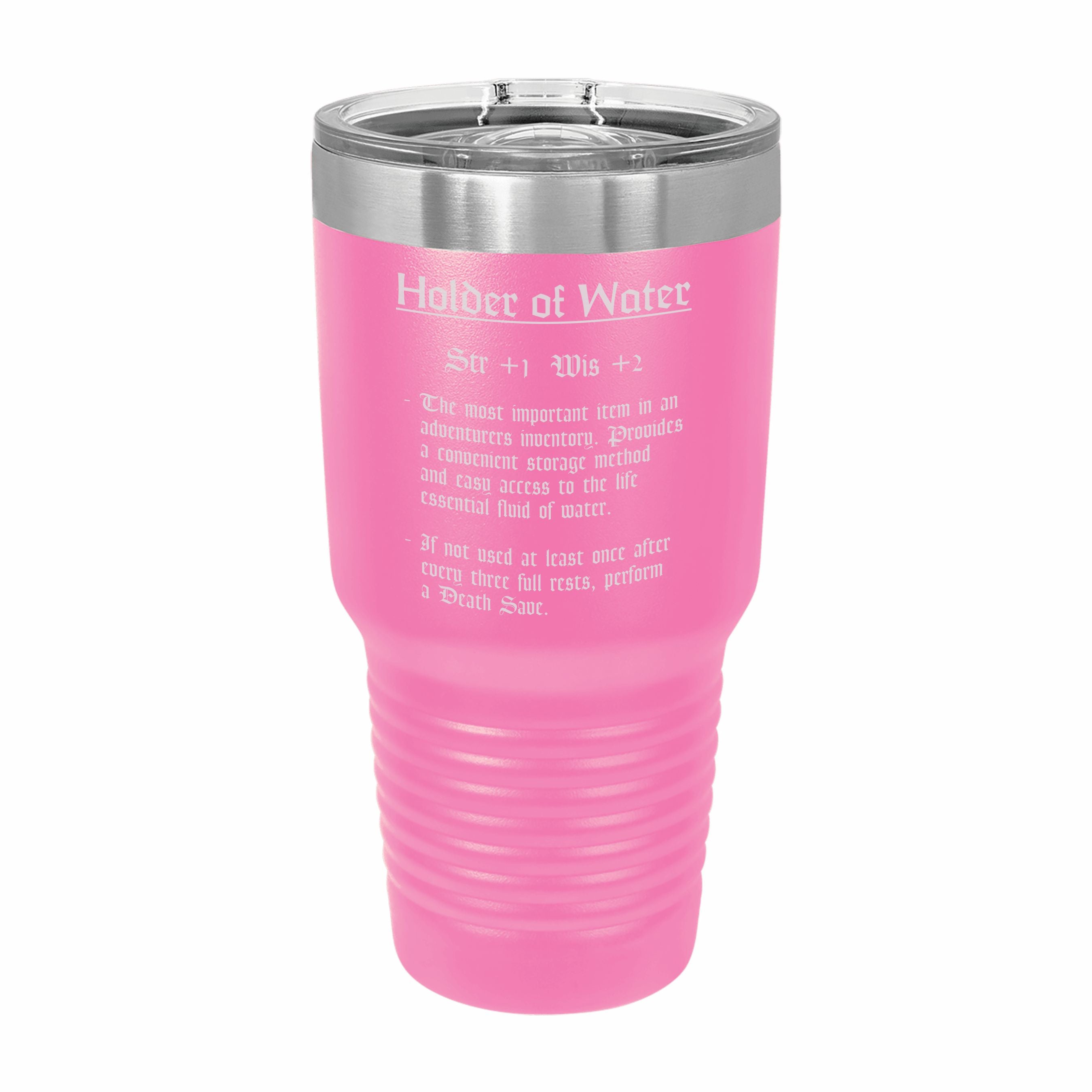 Holder of Water Funny Item Description Engraved Stainless Steel Tumbler Travel Mug, DND Gifts