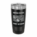 United States Army Veteran Engraved Stainless Steel Tumbler Travel Mug, Military Gift