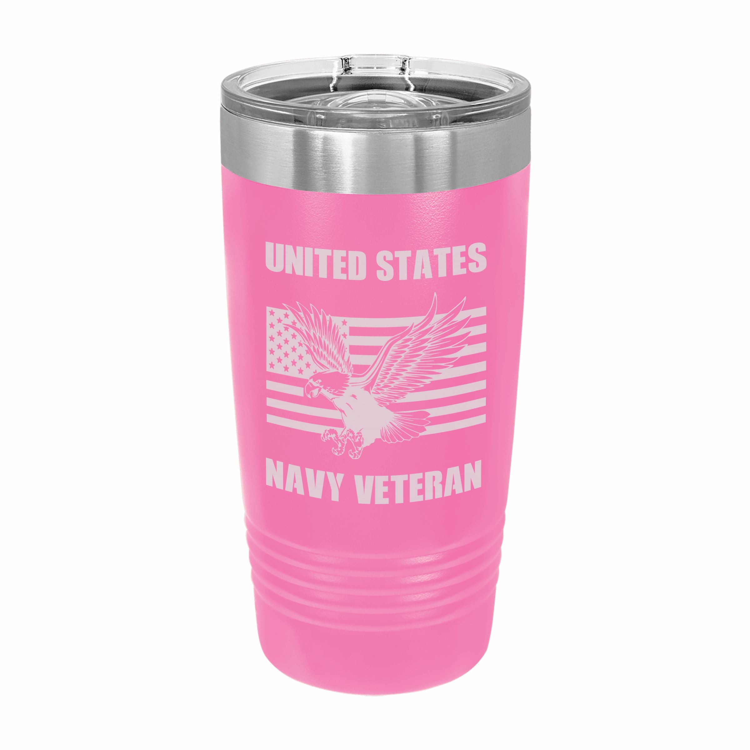 United States Navy Veteran Engraved Stainless Steel Tumbler Travel Mug, Military Gift