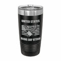United States Marine Corp Veteran Engraved Stainless Steel Tumbler Travel Mug, Military Gift