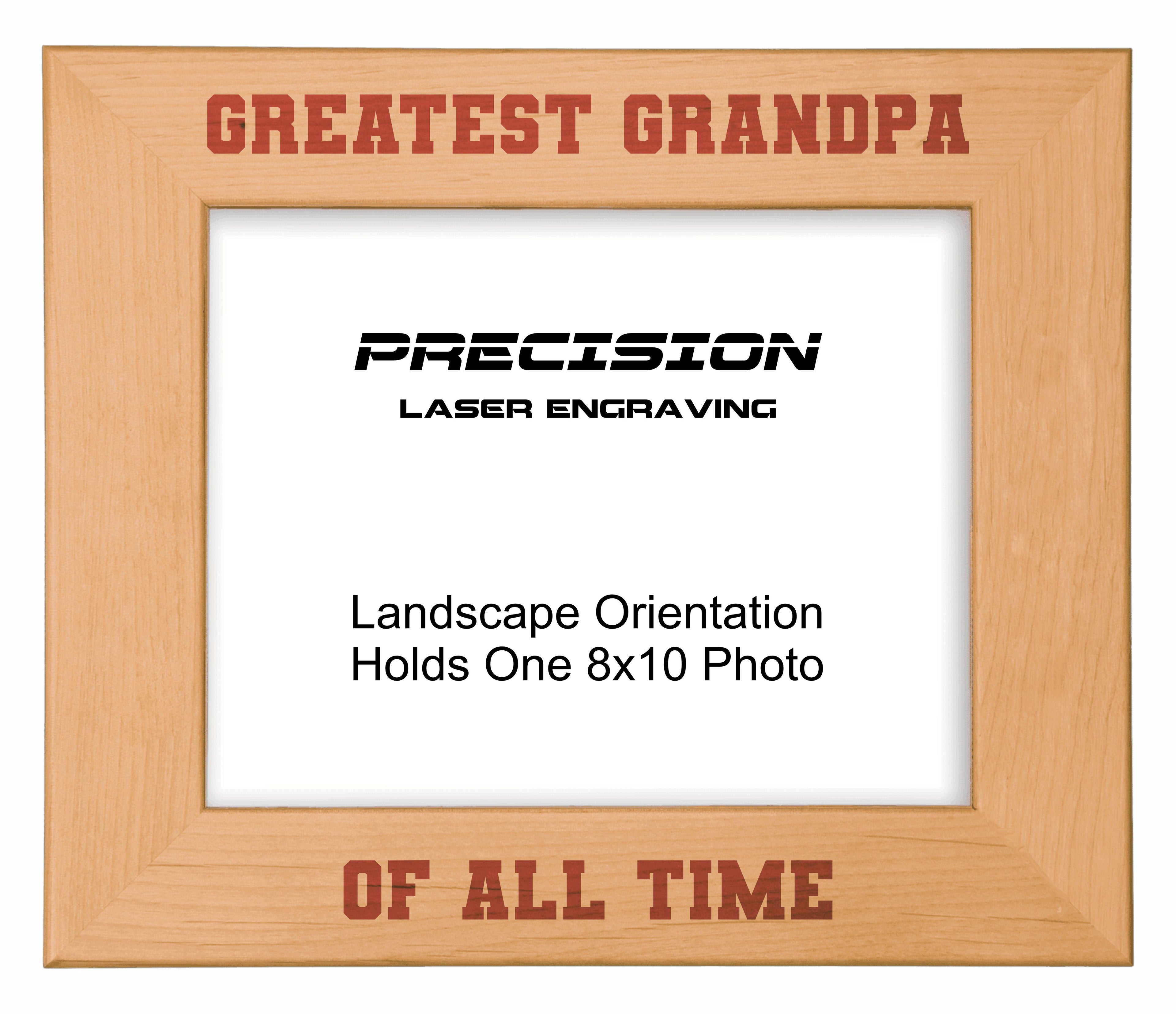 Greatest Grandpa of All Time Picture Frame, Engraved Natural Wood Photo Frame, 4x6 5x7 8x10, Grandpa Gift