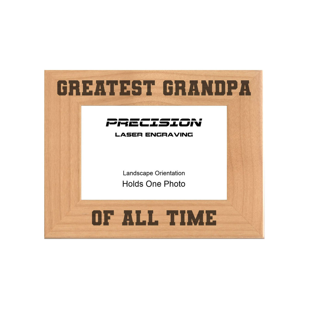 Greatest Grandpa of All Time Picture Frame, Engraved Natural Wood Photo Frame, 4x6 5x7 8x10, Grandpa Gift