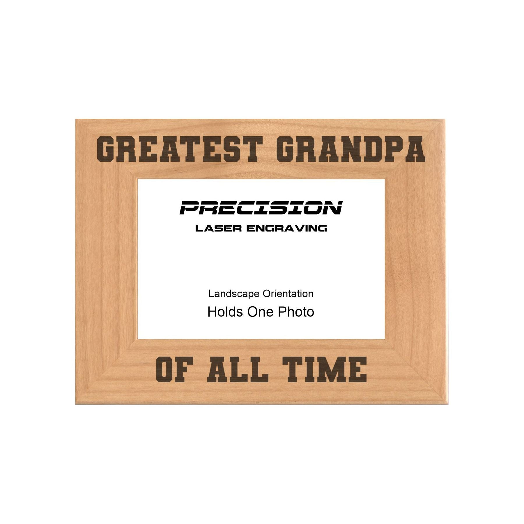 Greatest Grandpa of All Time Picture Frame, Engraved Natural Wood Photo Frame, 4x6 5x7 8x10, Grandpa Gift