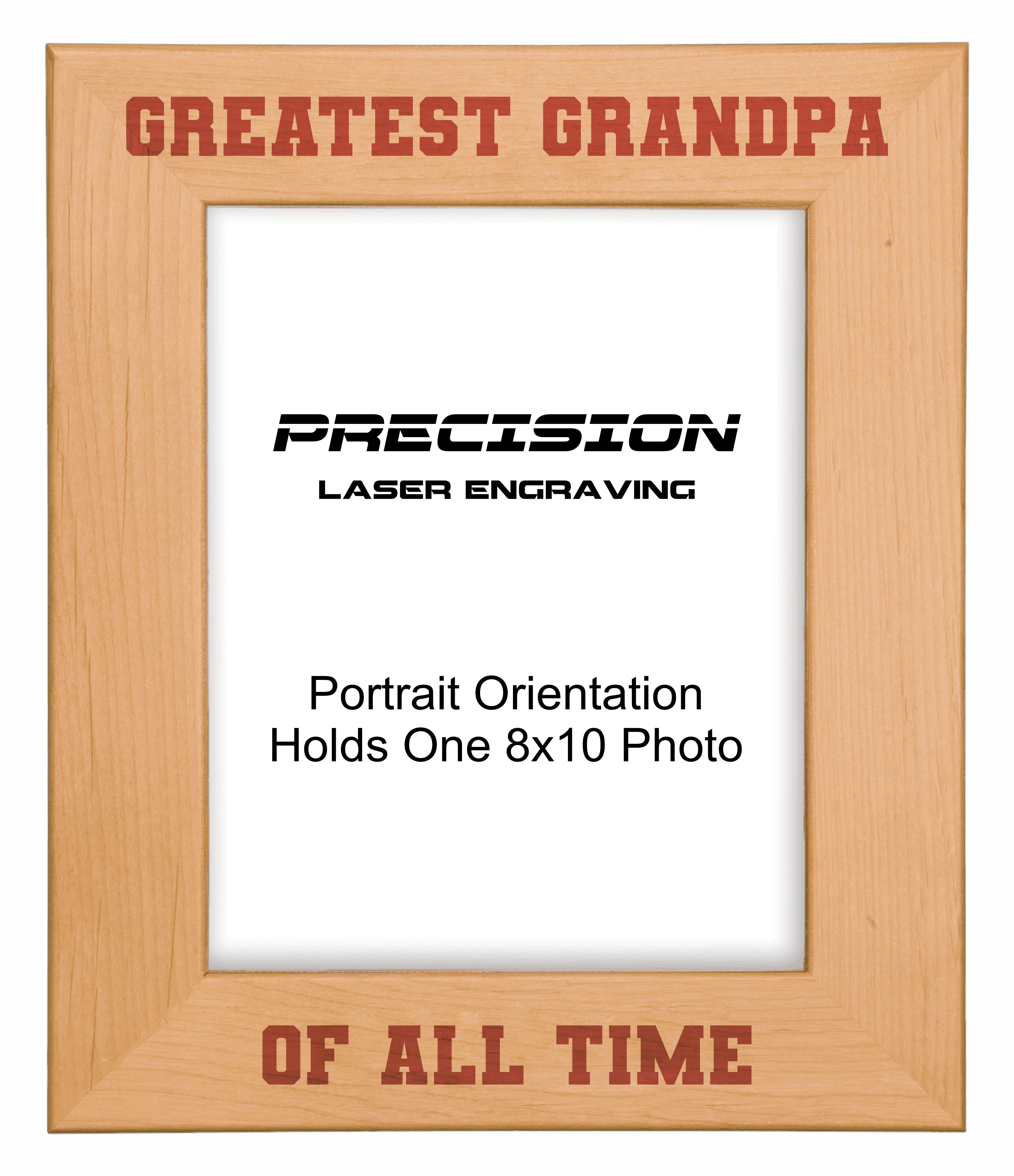 Greatest Grandpa of All Time Picture Frame, Engraved Natural Wood Photo Frame, 4x6 5x7 8x10, Grandpa Gift