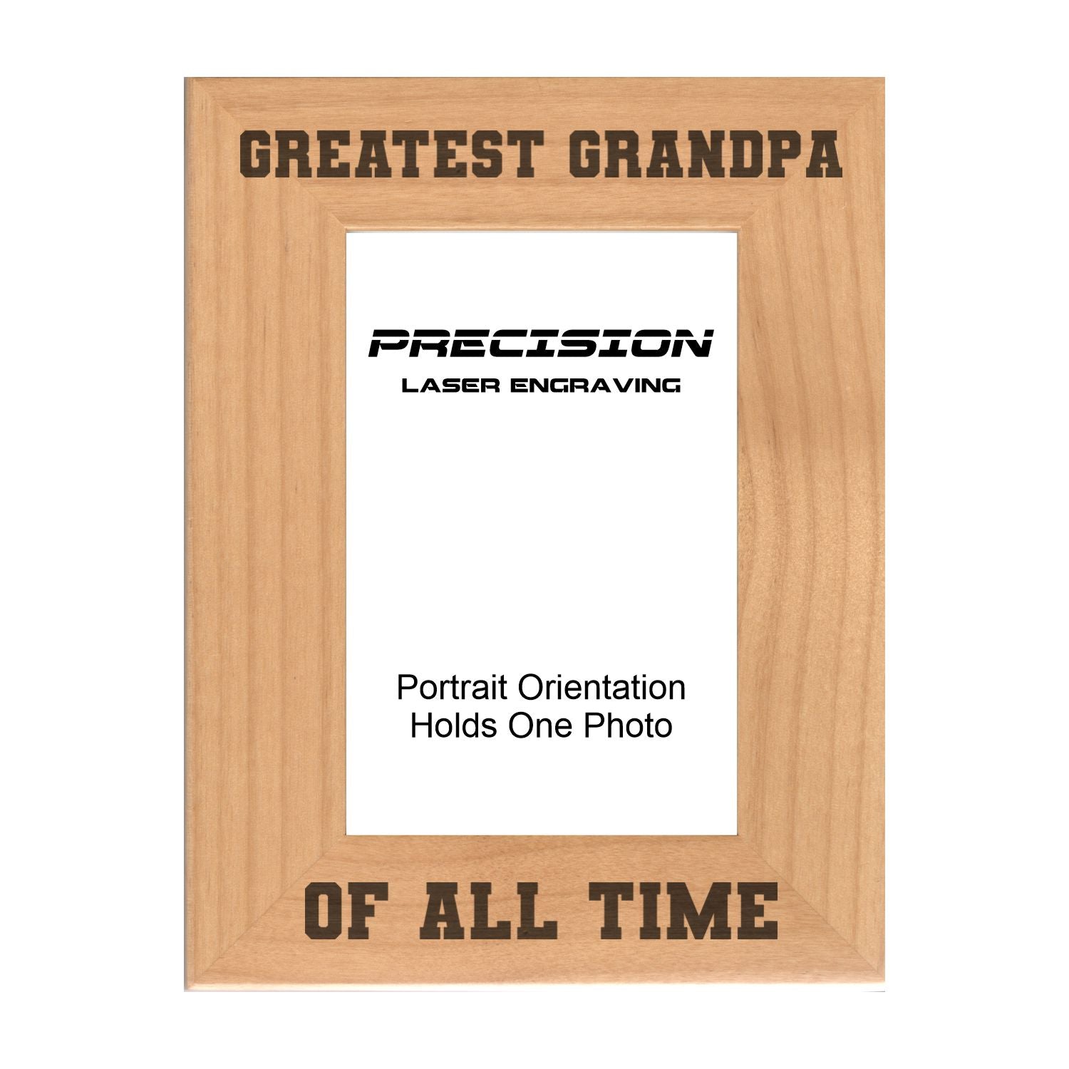 Greatest Grandpa of All Time Picture Frame, Engraved Natural Wood Photo Frame, 4x6 5x7 8x10, Grandpa Gift