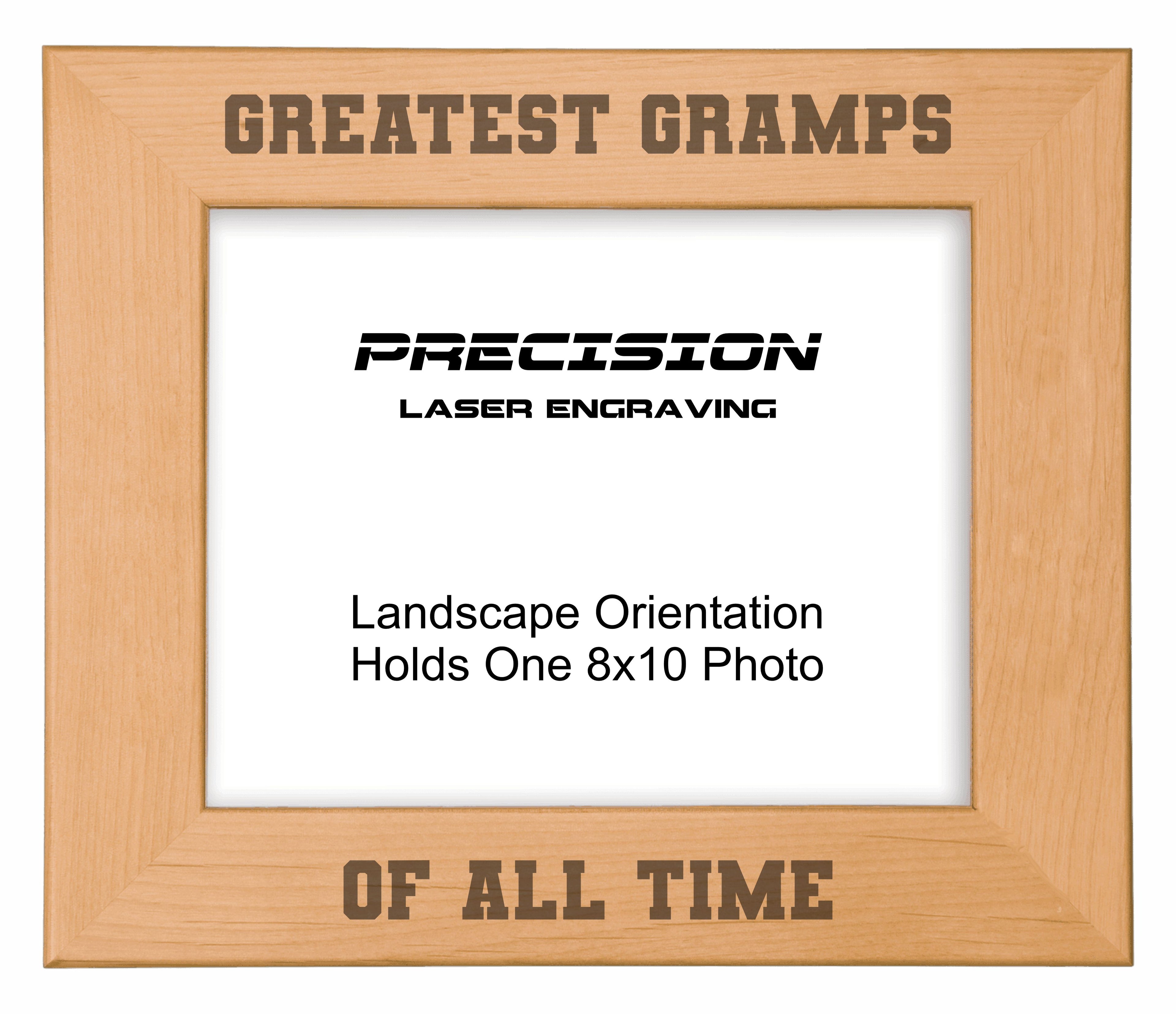 Greatest Gramps of All Time Picture Frame, Engraved Natural Wood Photo Frame, 4x6 5x7 8x10, Gramp Gift