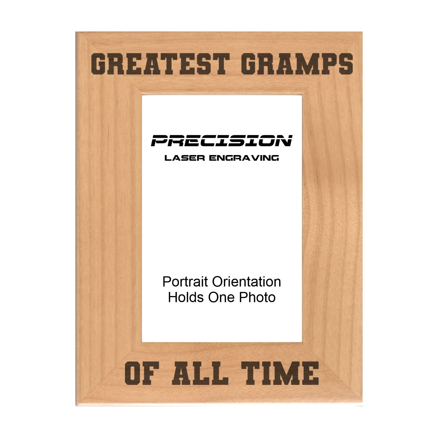 Greatest Gramps of All Time Picture Frame, Engraved Natural Wood Photo Frame, 4x6 5x7 8x10, Gramp Gift