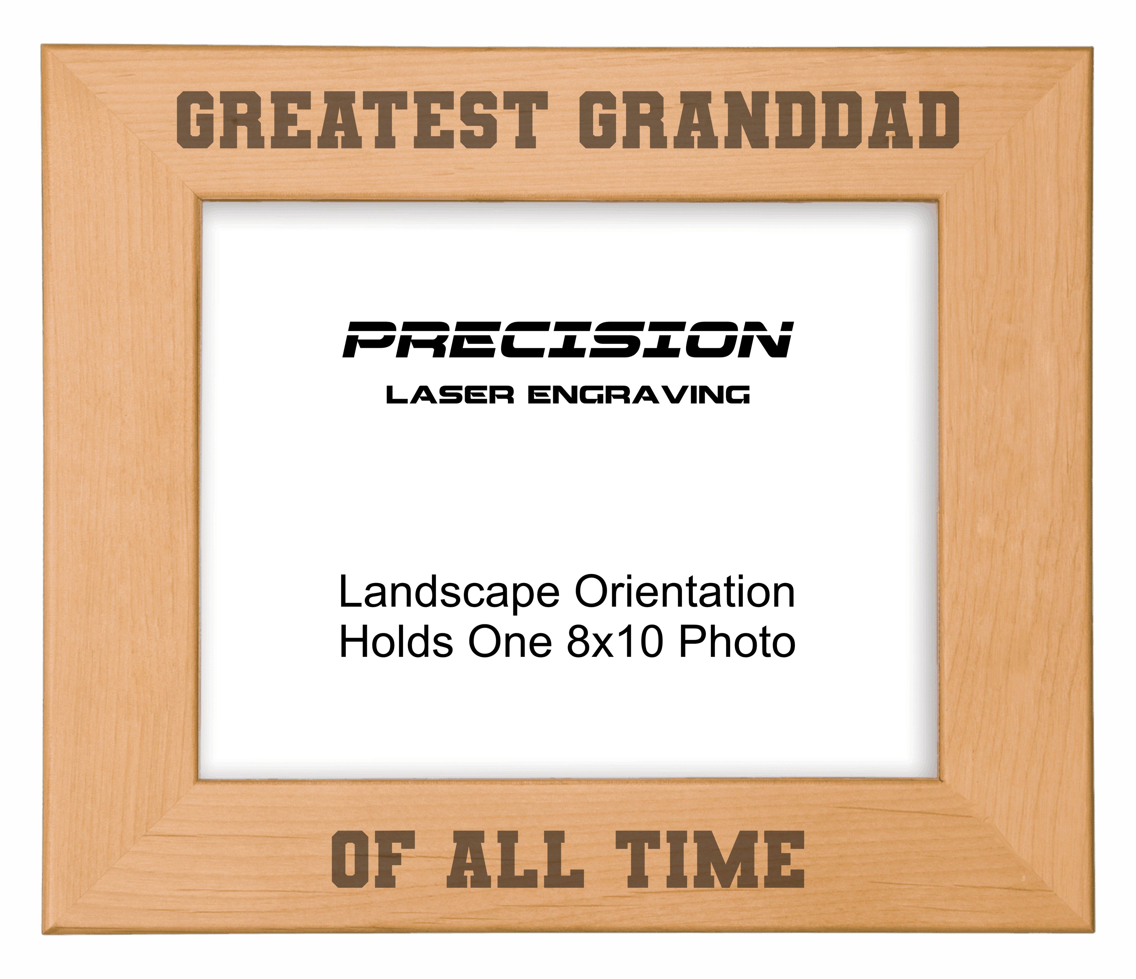 Greatest Granddad of All Time Picture Frame, Engraved Natural Wood Photo Frame, 4x6 5x7 8x10, Granddad Gift